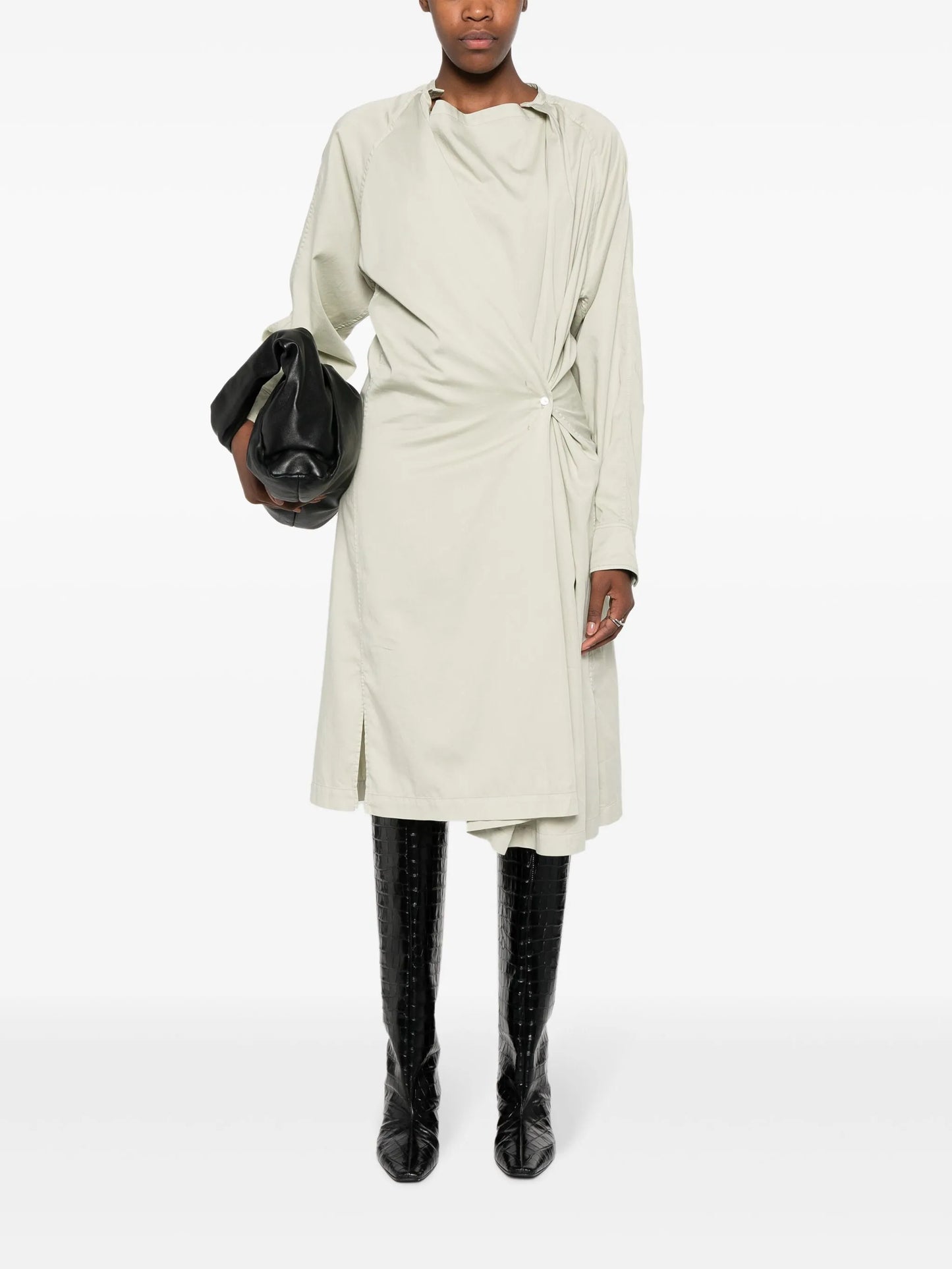 asymmetric cotton midi dress