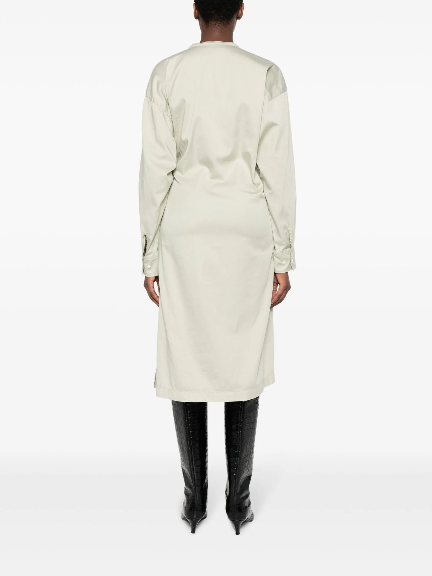 asymmetric cotton midi dress