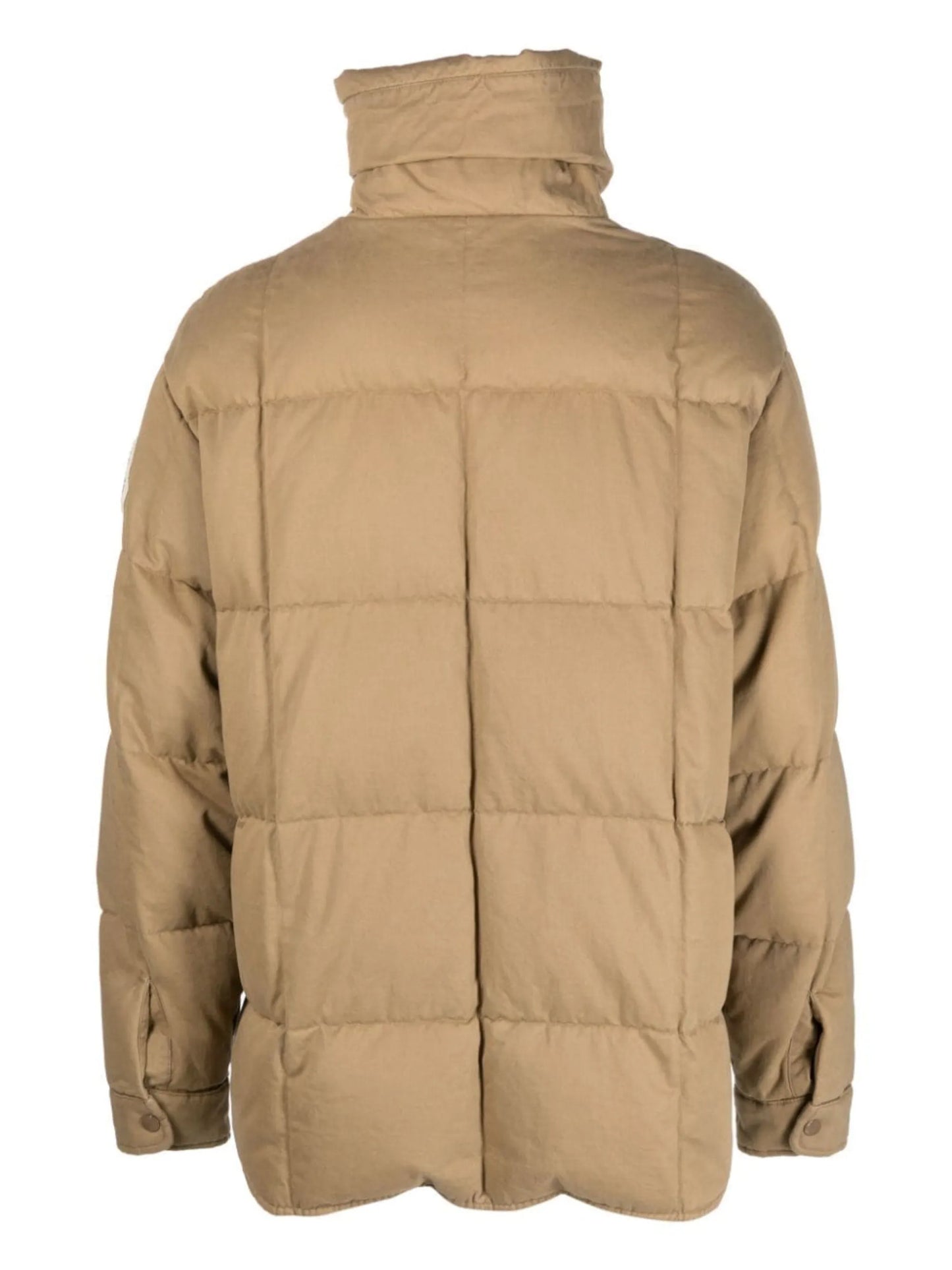 high-neck quilted down jacket