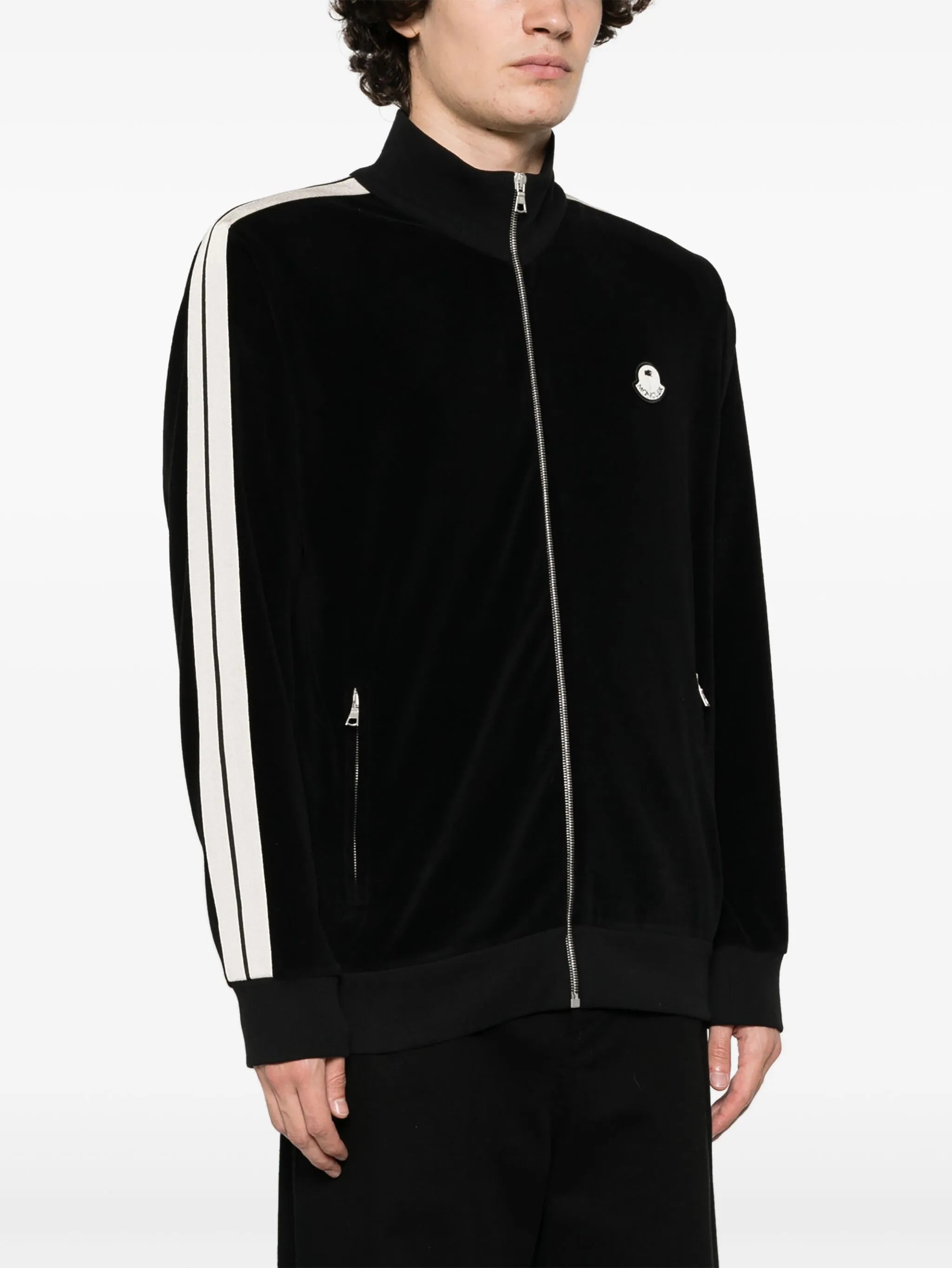 logo-patch side-stripe jacket