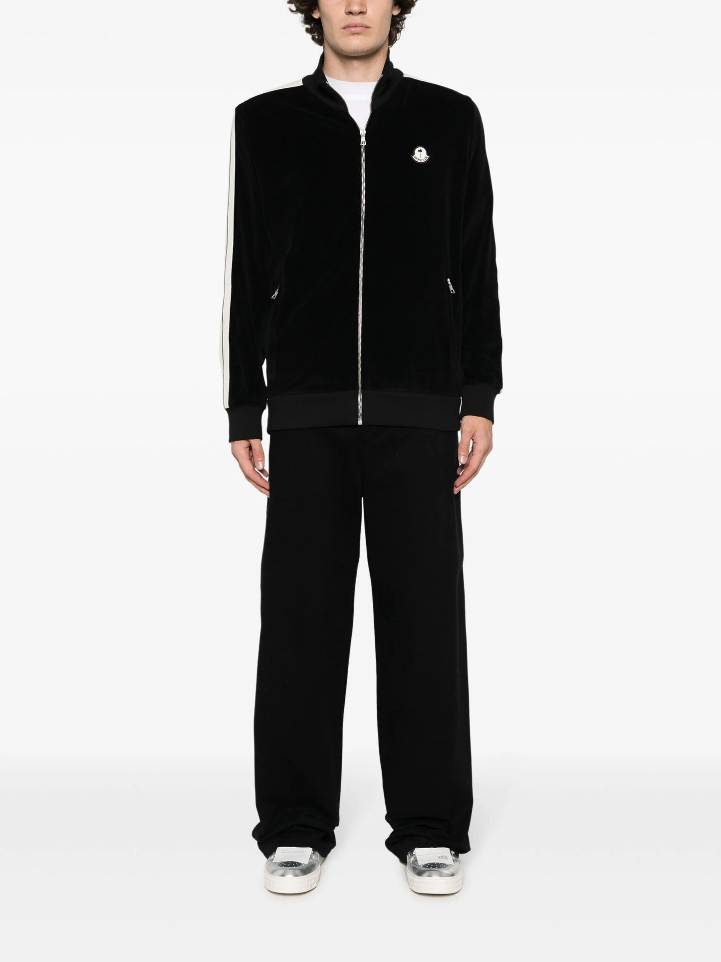 logo-patch side-stripe jacket