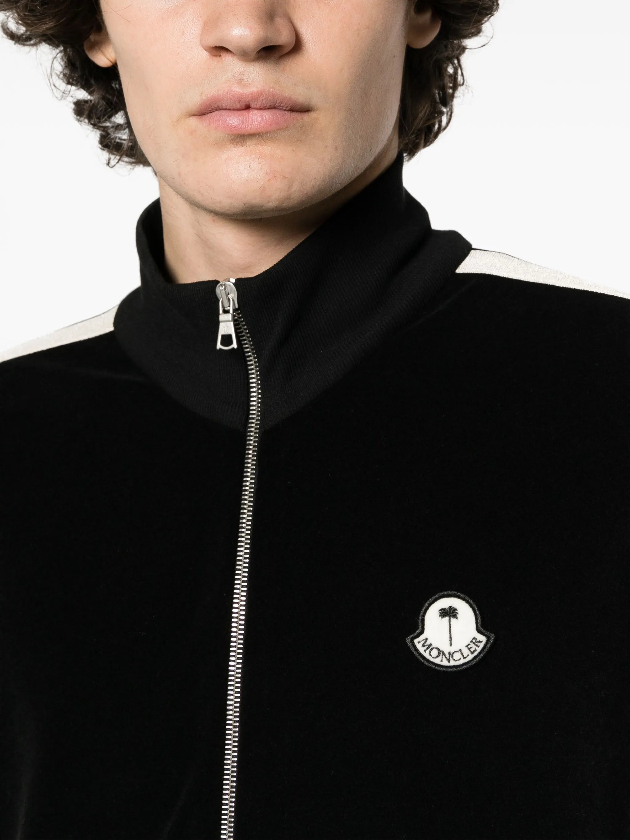 logo-patch side-stripe jacket