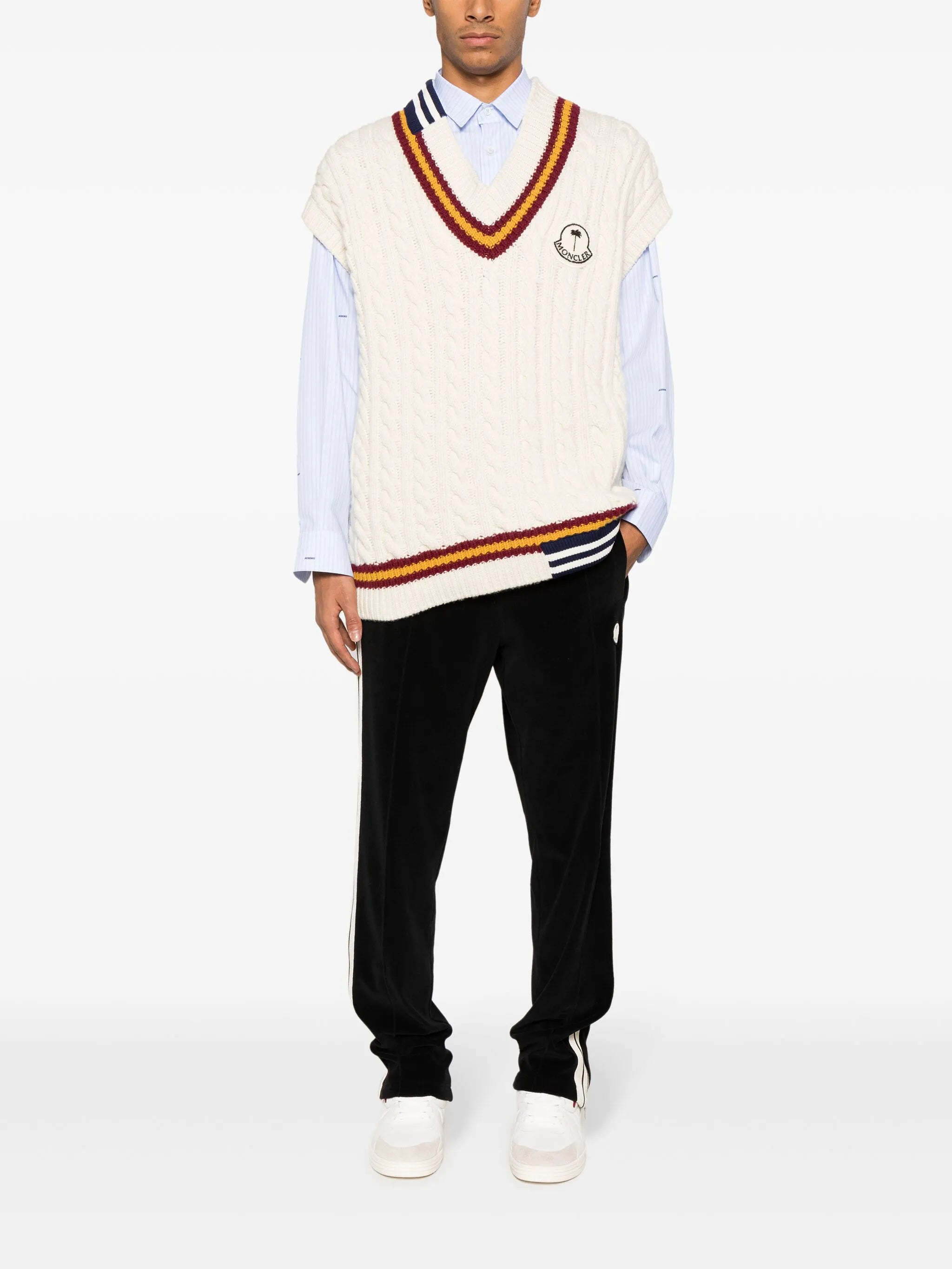 side-stripe tapered track pants