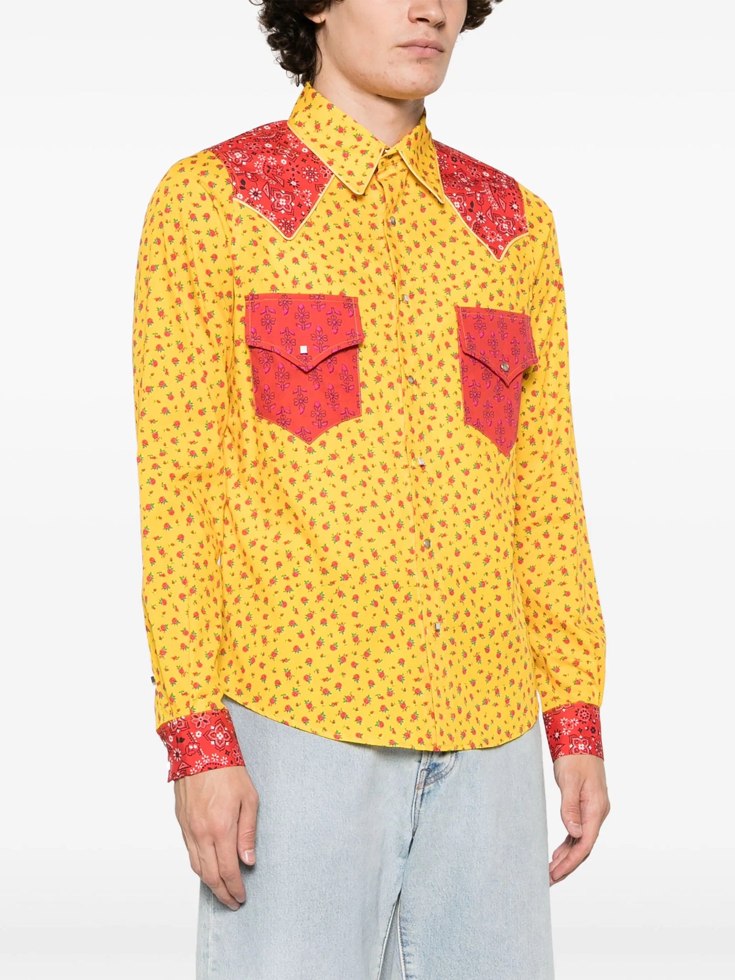 fruit-print cotton shirt