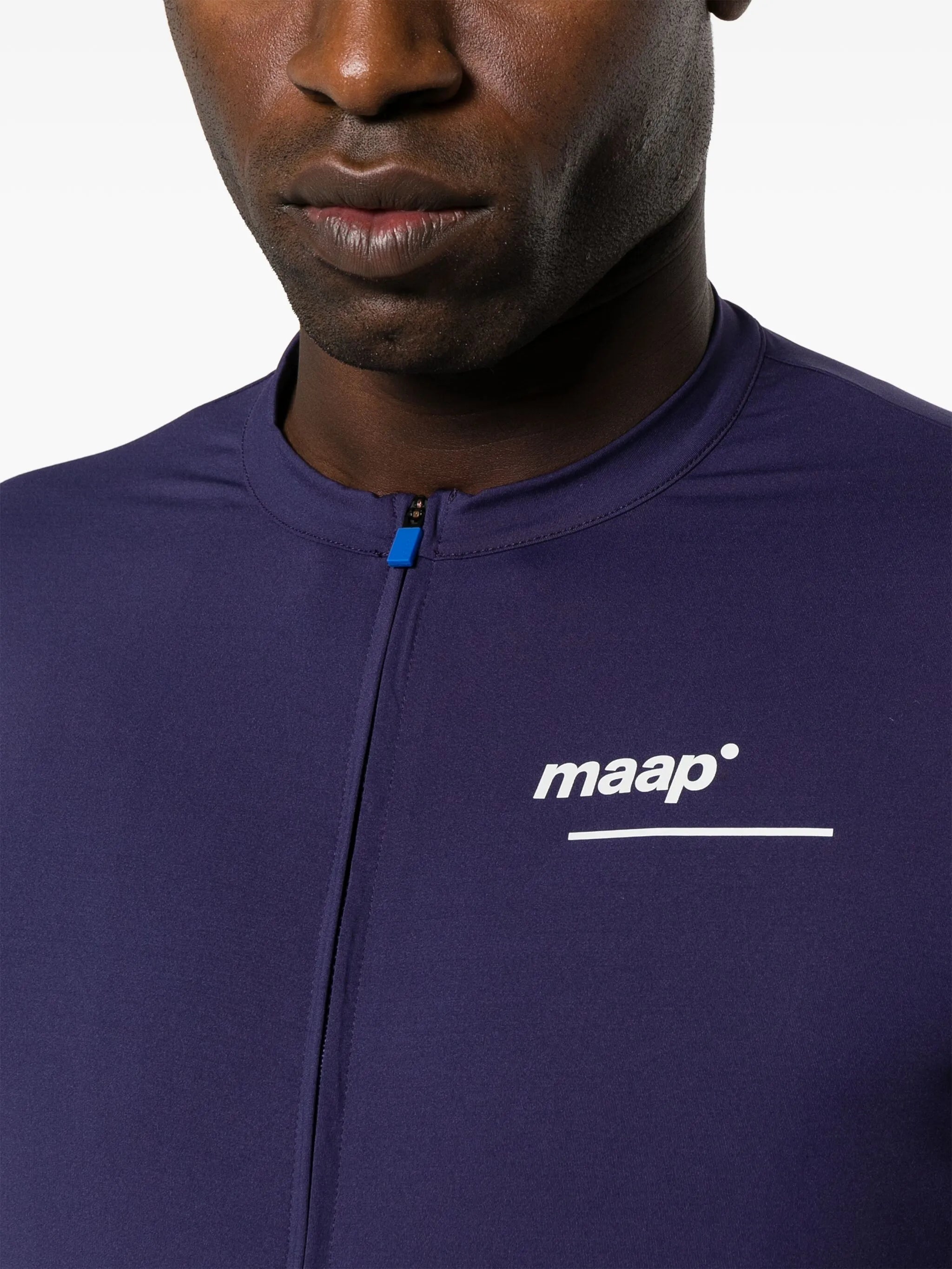 logo-print zip-up T-shirt