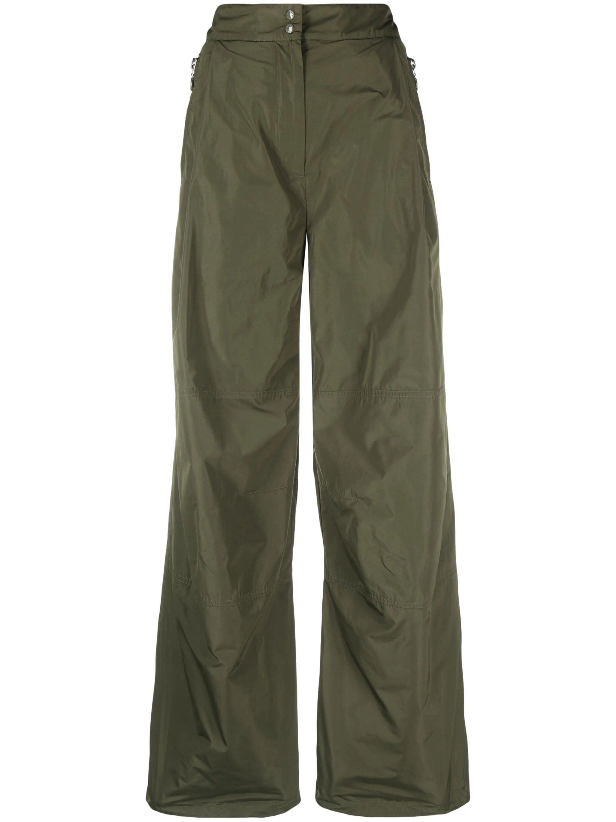 logo-patch lightweight flared trousers