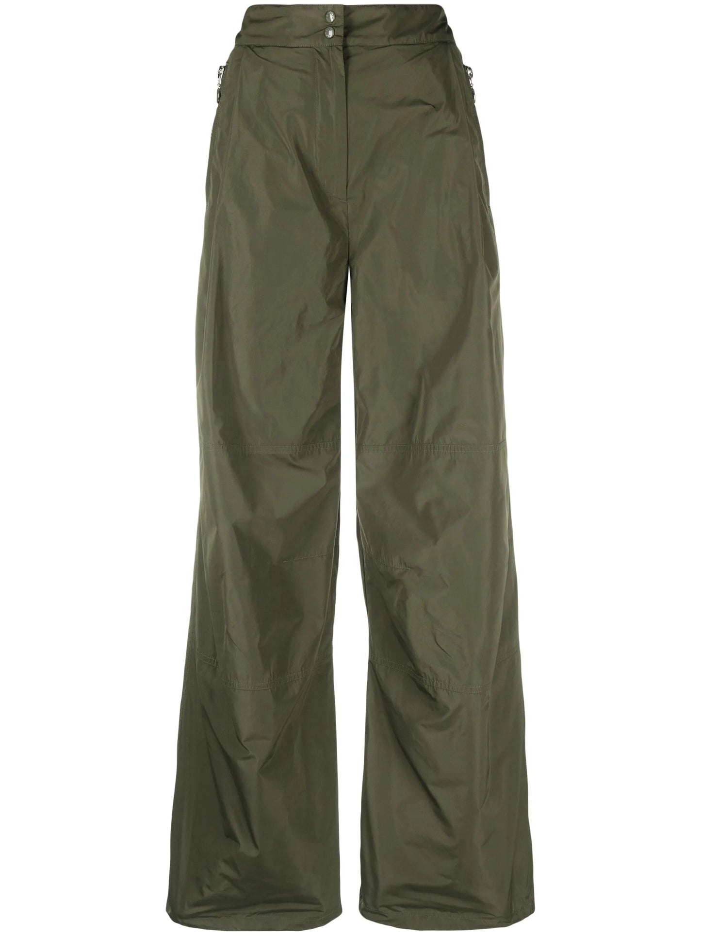 logo-patch lightweight flared trousers