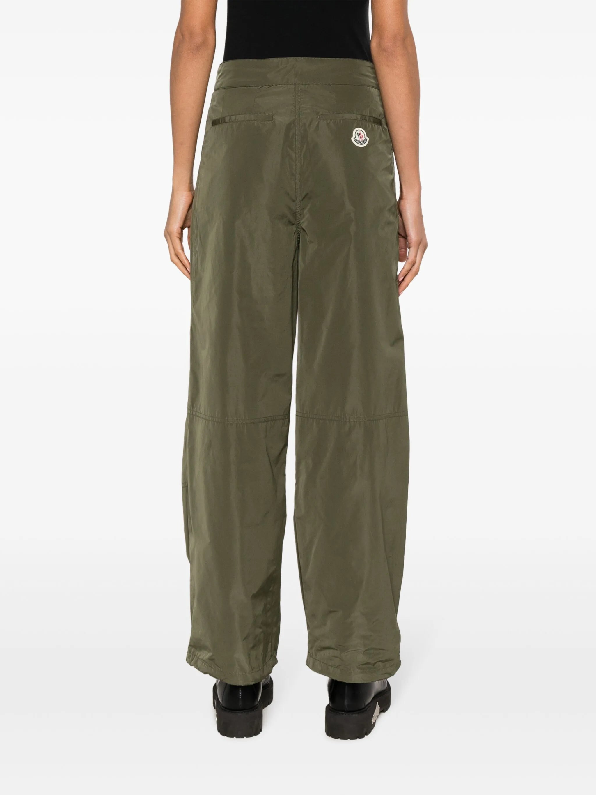 logo-patch lightweight flared trousers