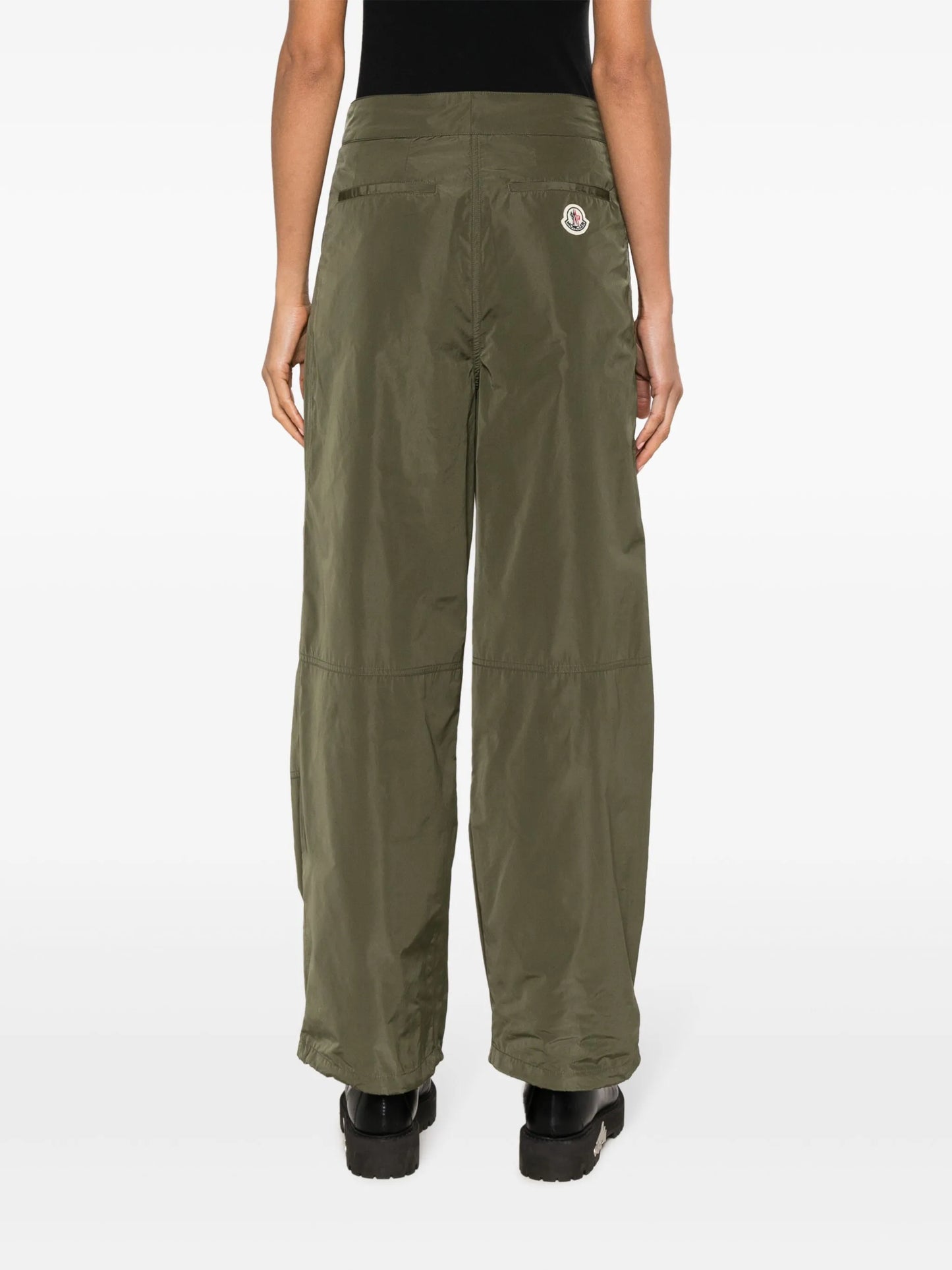 logo-patch lightweight flared trousers