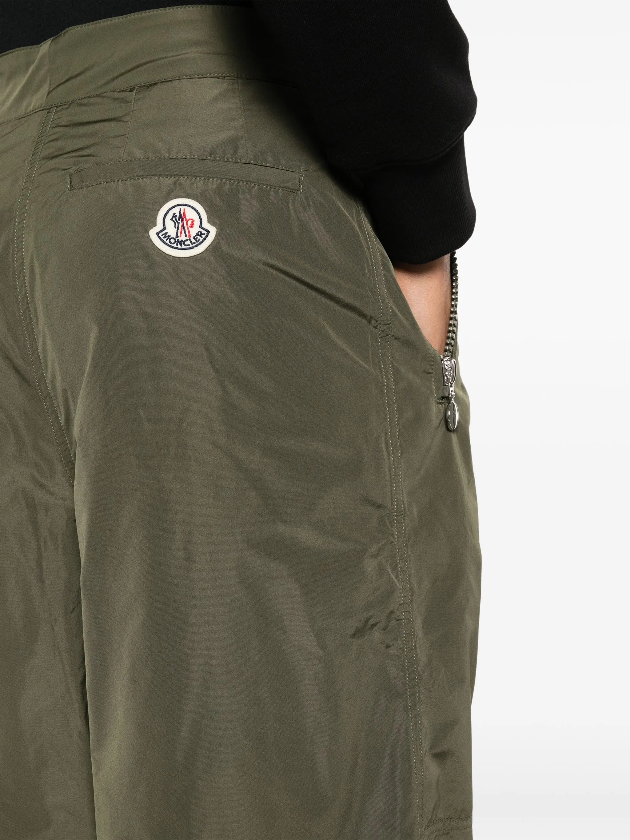 logo-patch lightweight flared trousers