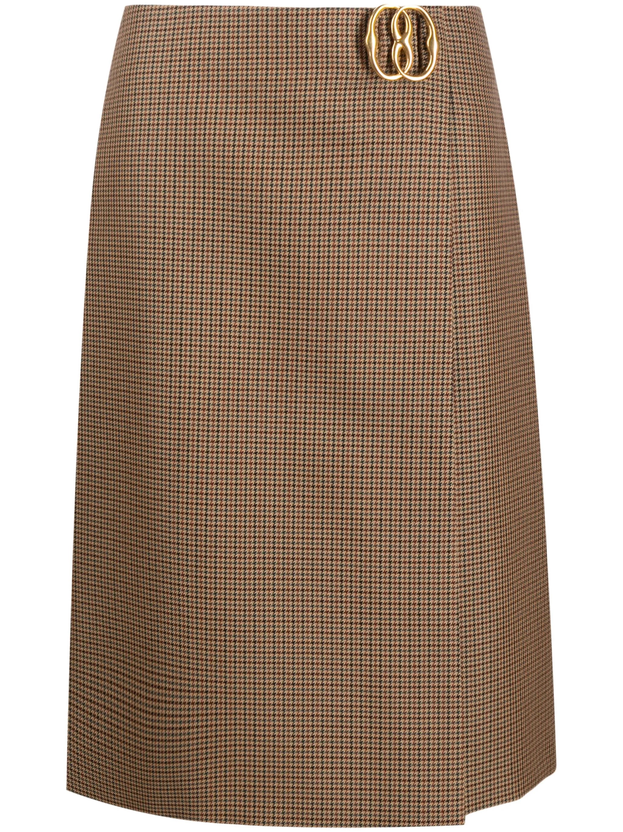 logo-plaque check-pattern skirt