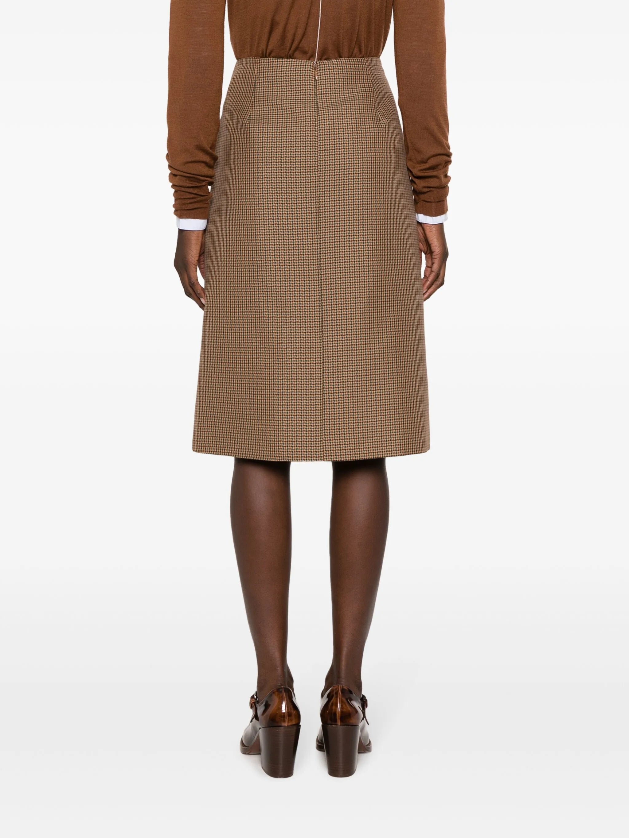 logo-plaque check-pattern skirt