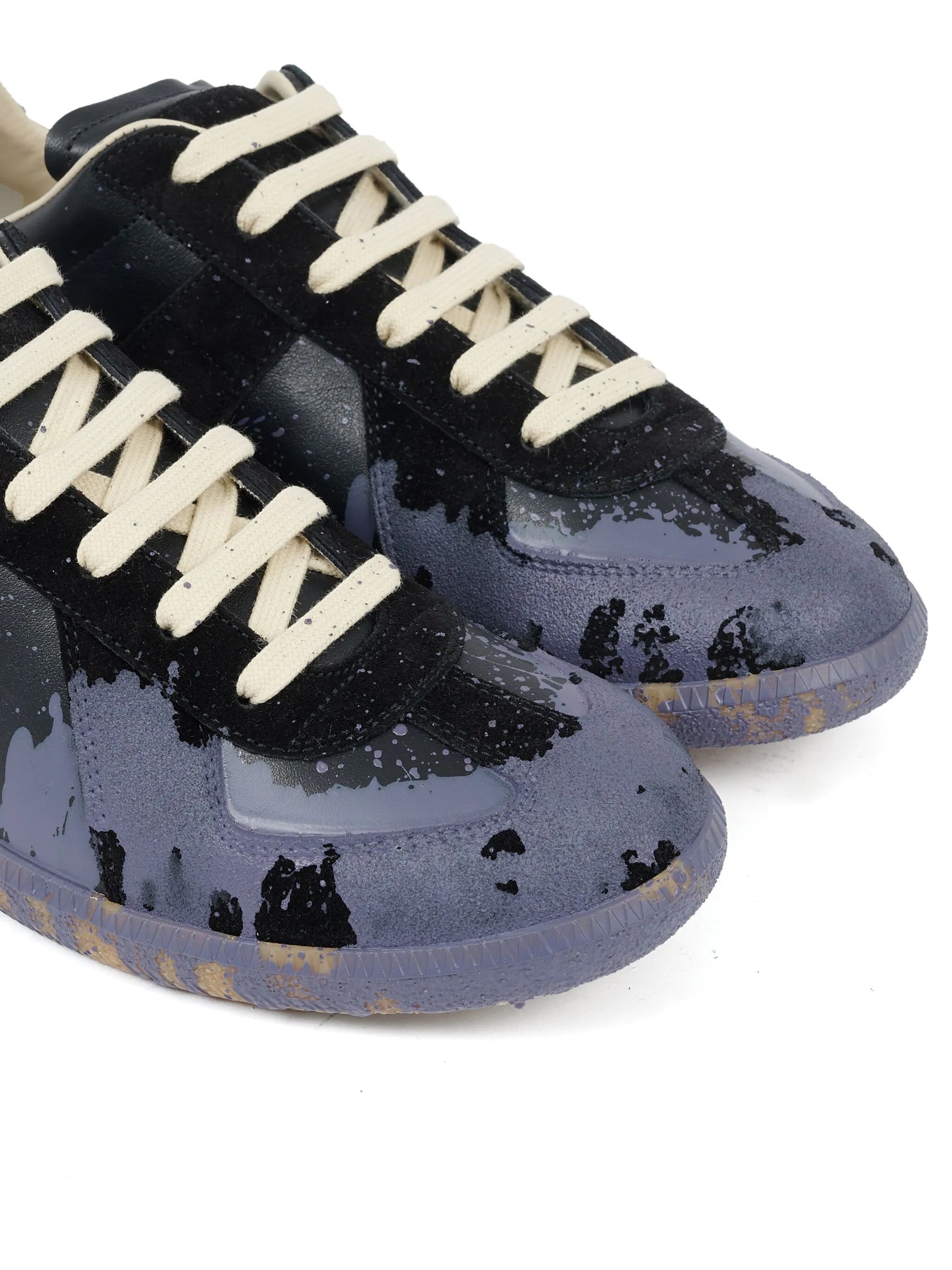 Paint Replica leather sneakers