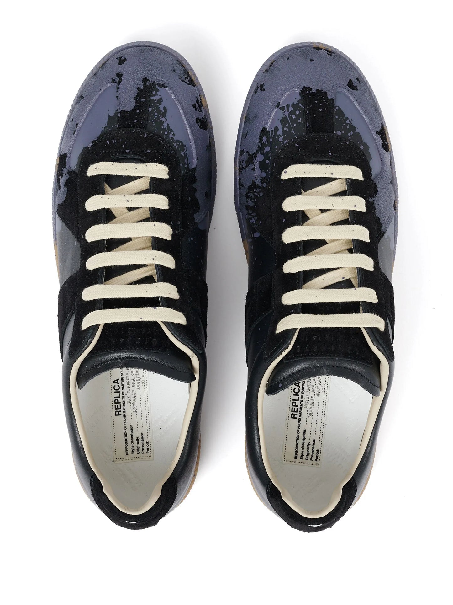Paint Replica leather sneakers
