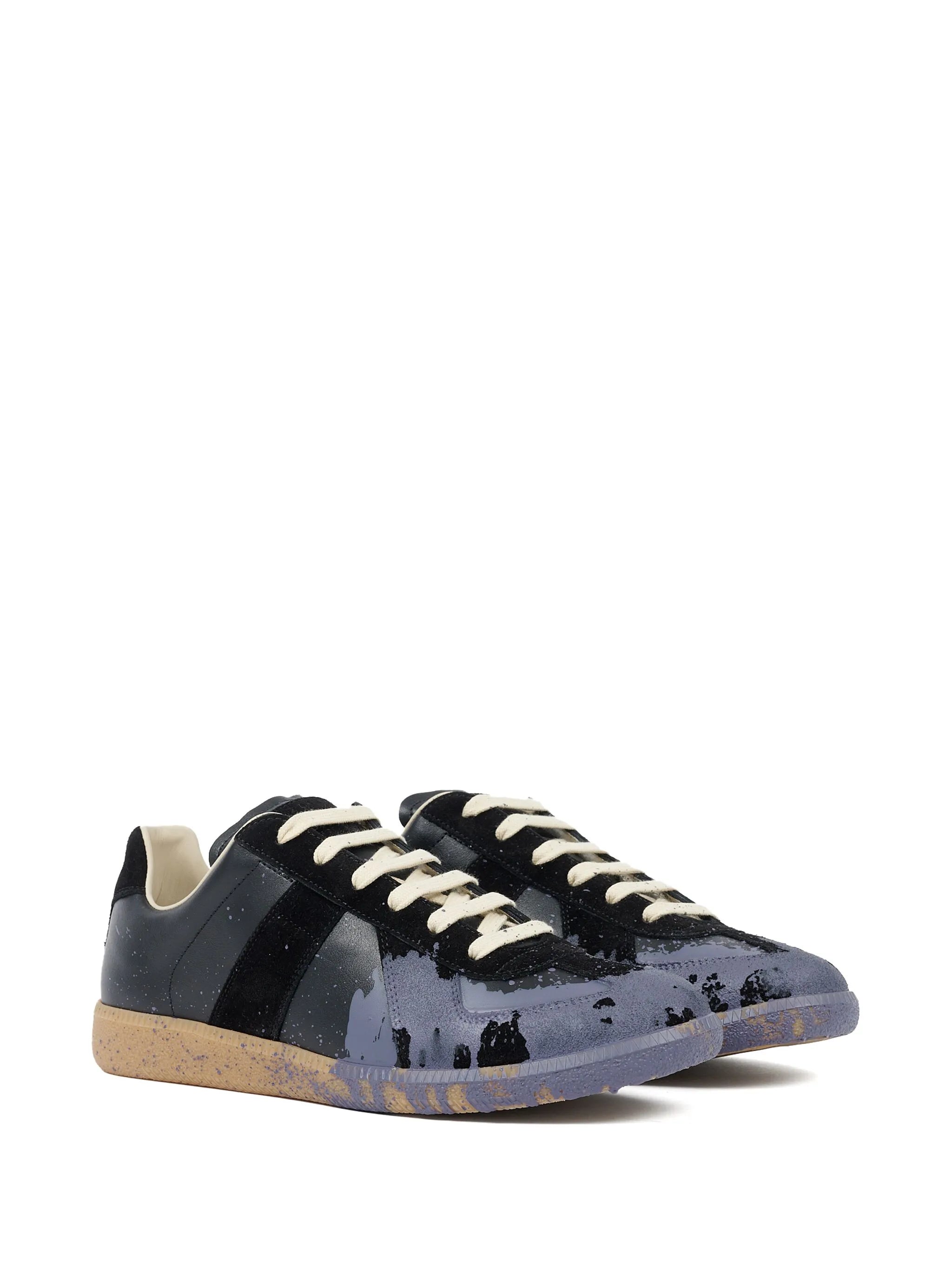 Paint Replica leather sneakers