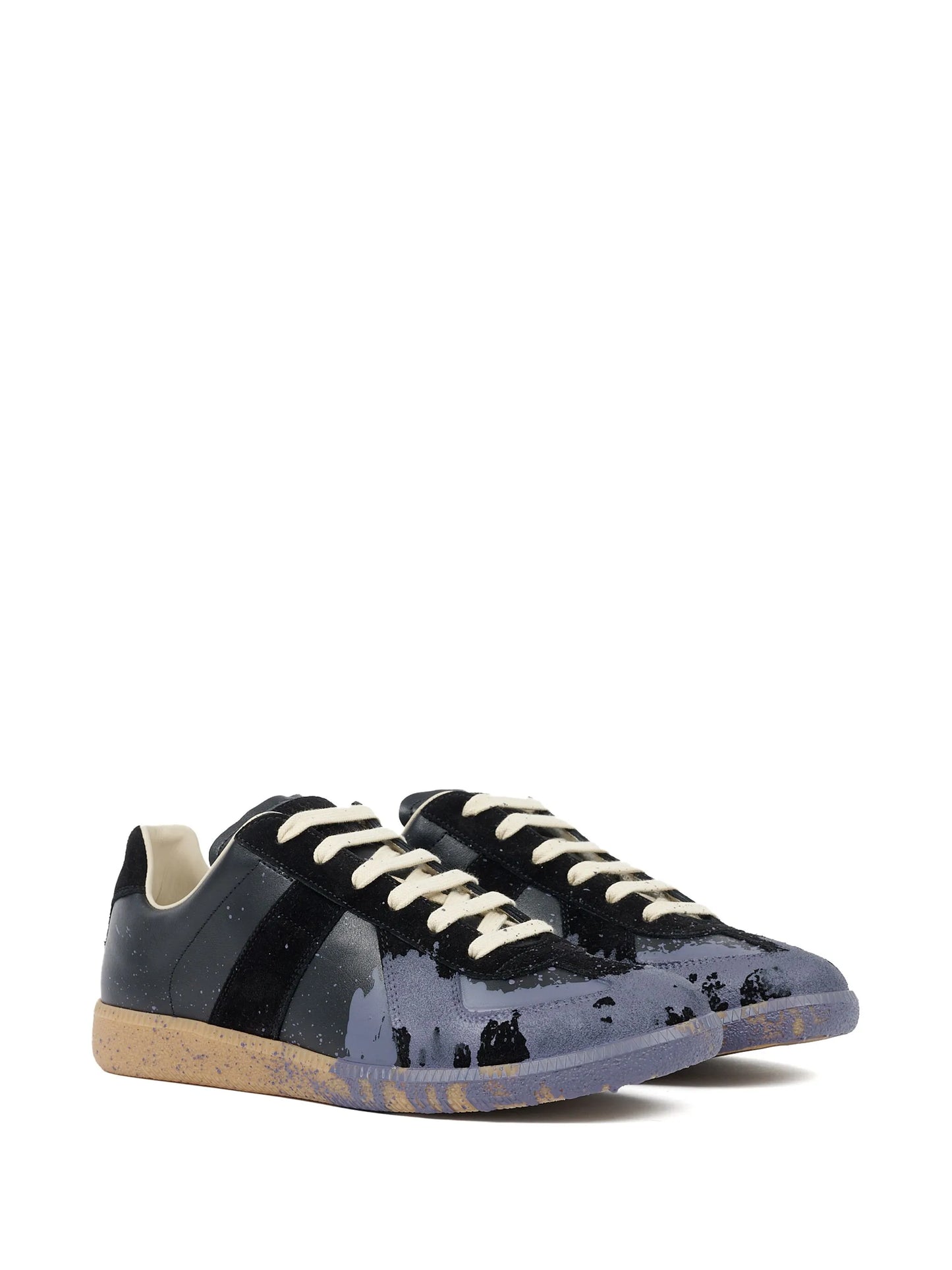 Paint Replica leather sneakers