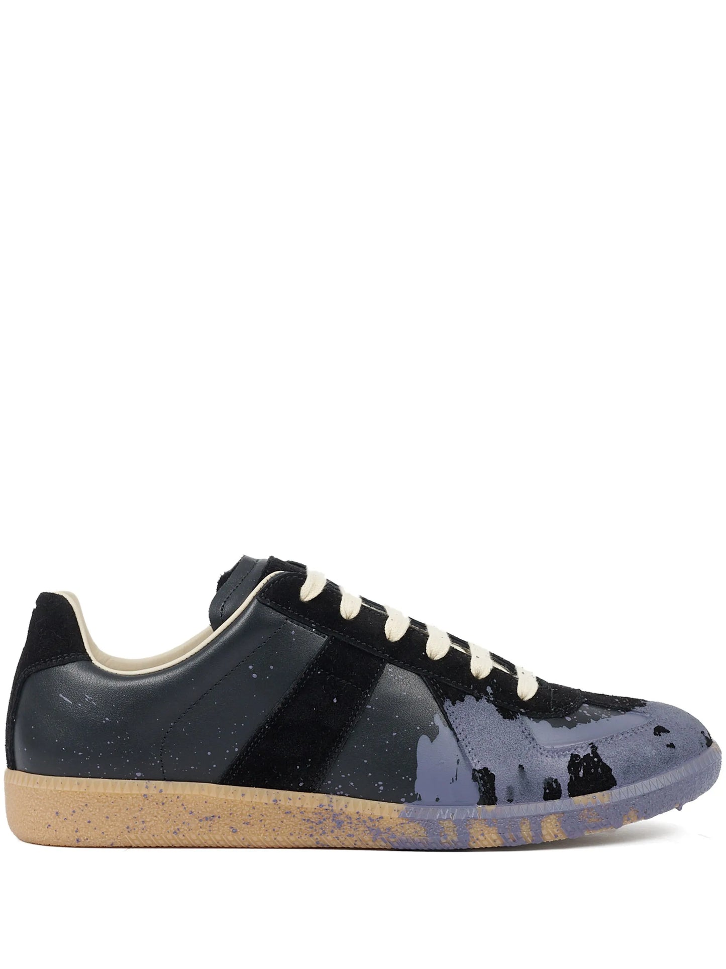 Paint Replica leather sneakers