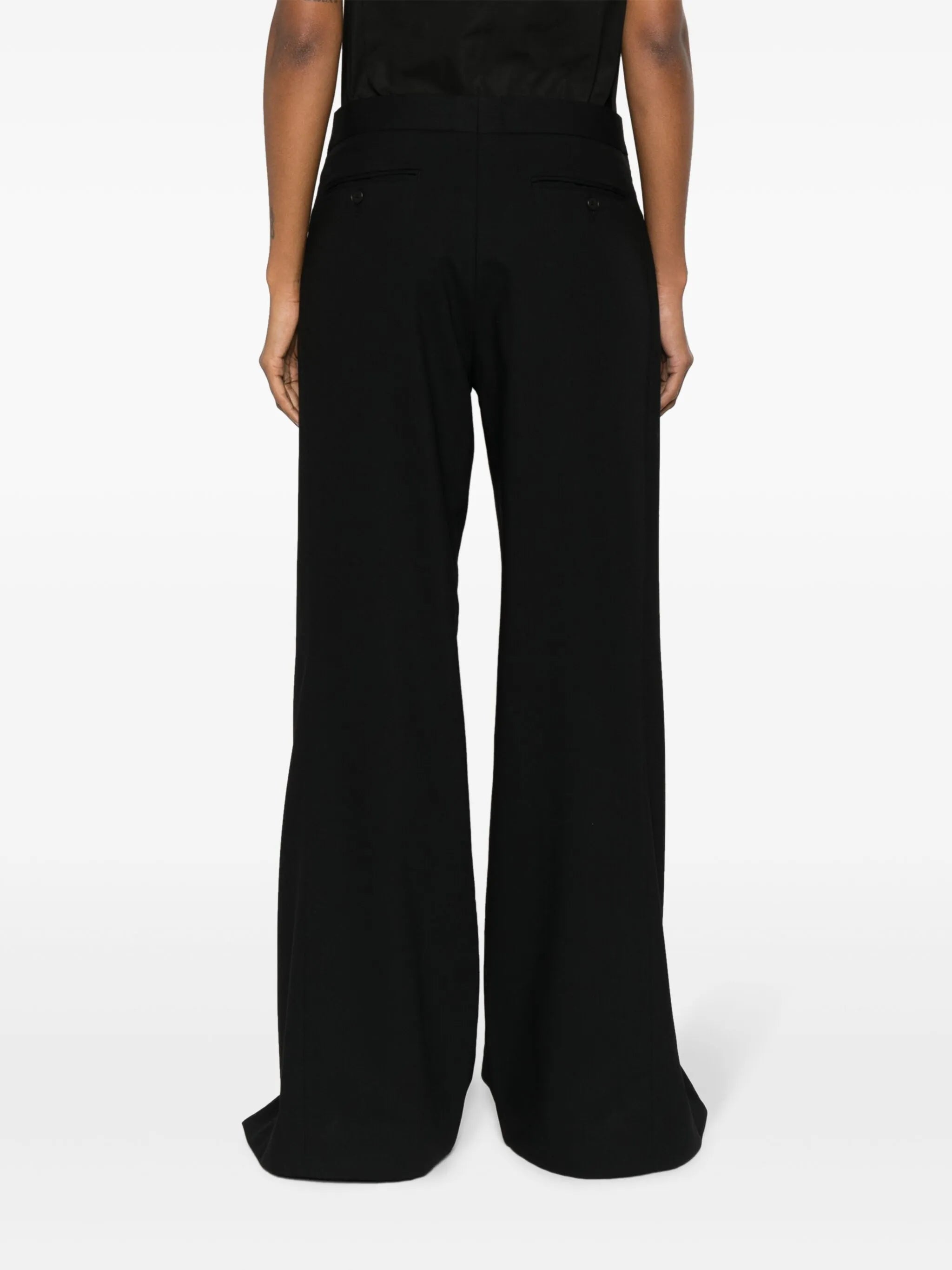layered wool trousers