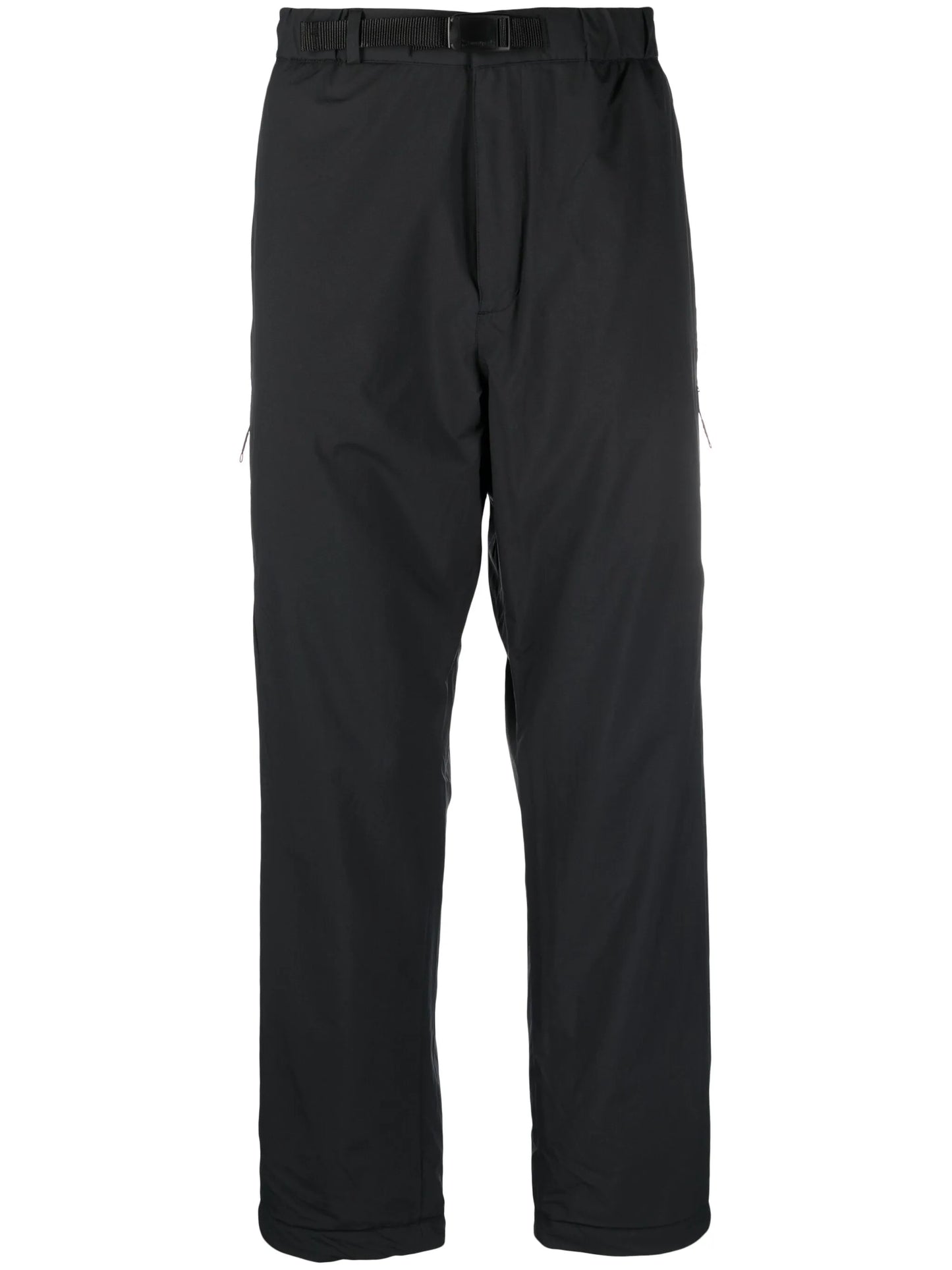 buckle-fastening straight-leg trousers