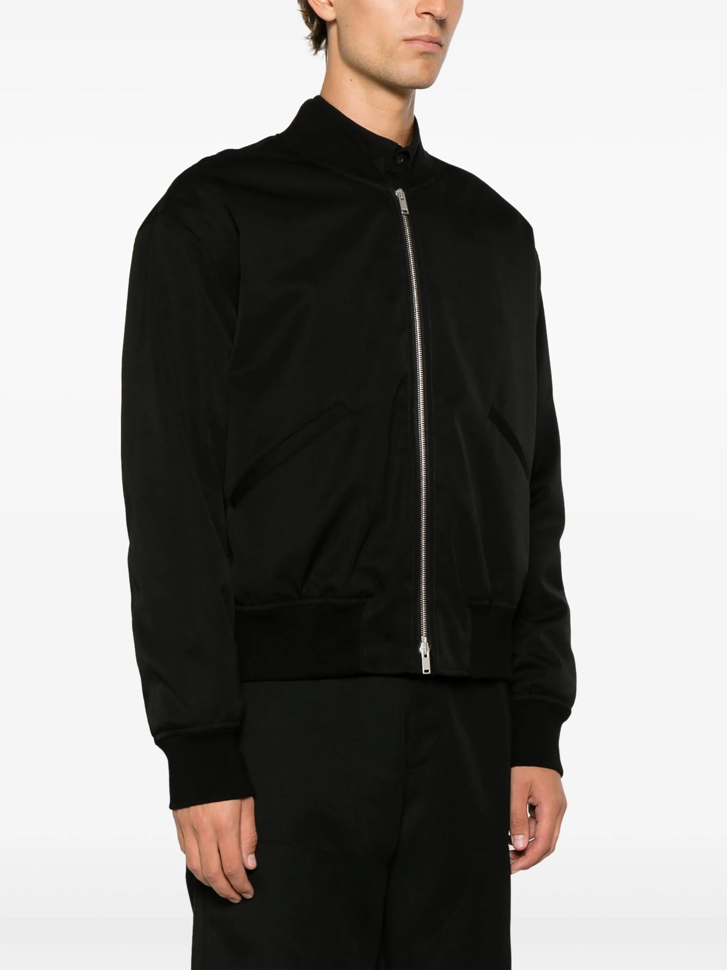 zip-up wool bomber jacket