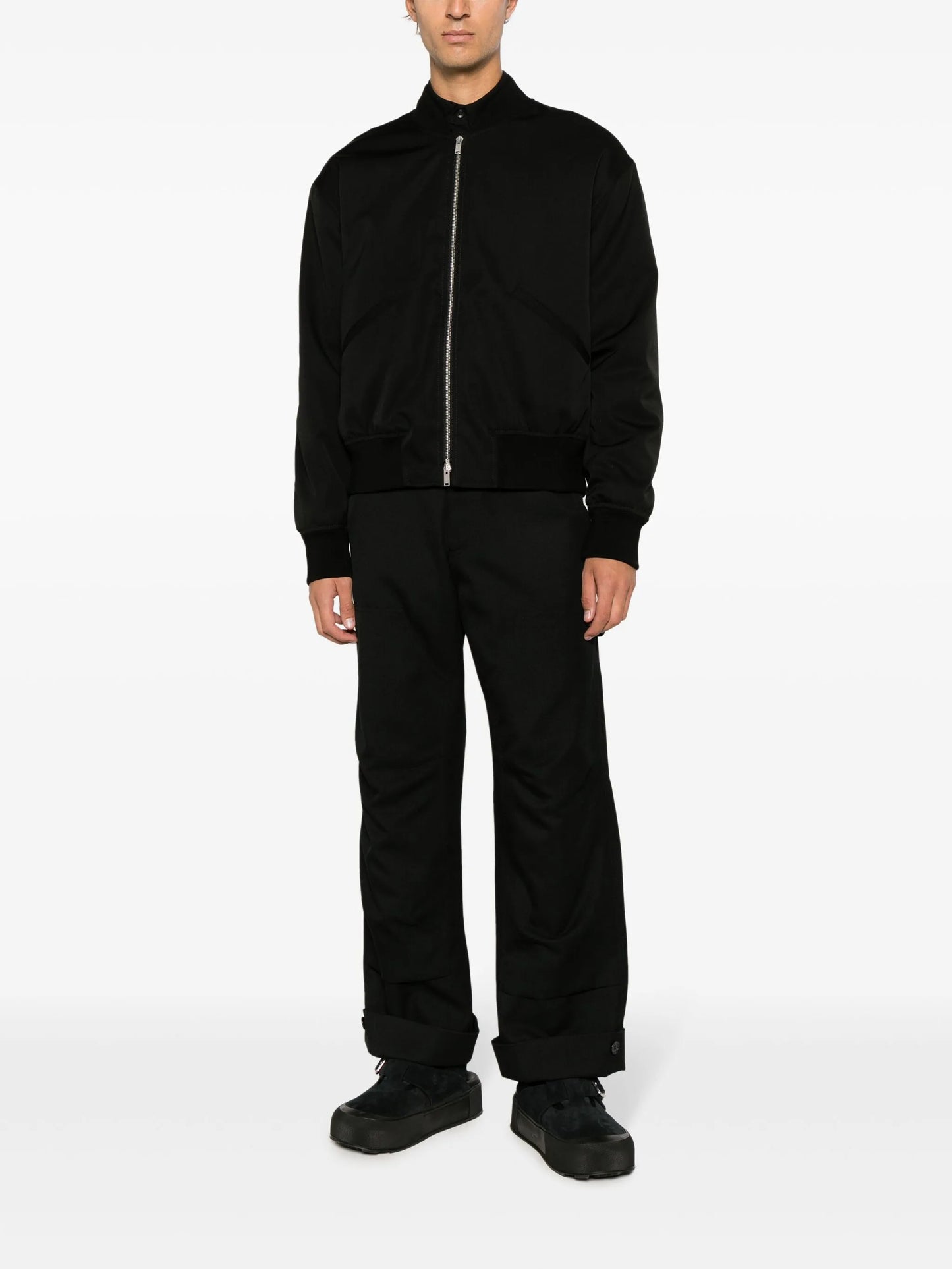zip-up wool bomber jacket