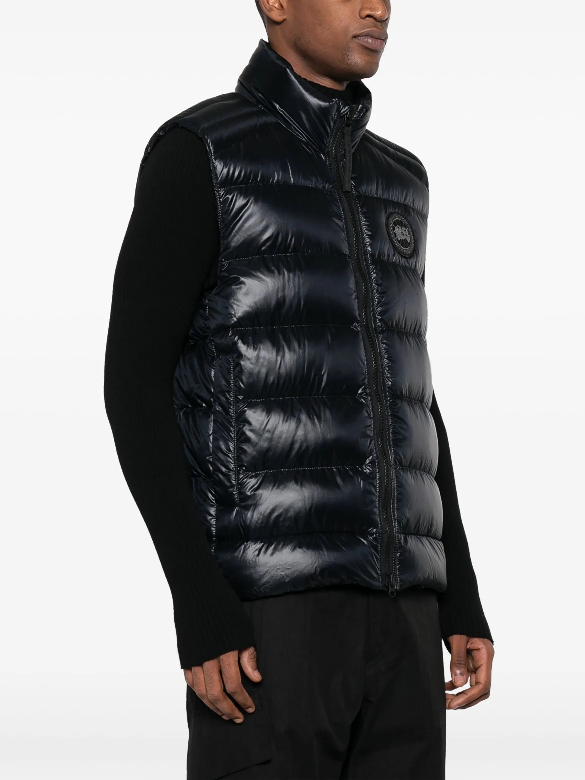 logo-appliqué quilted down gilet