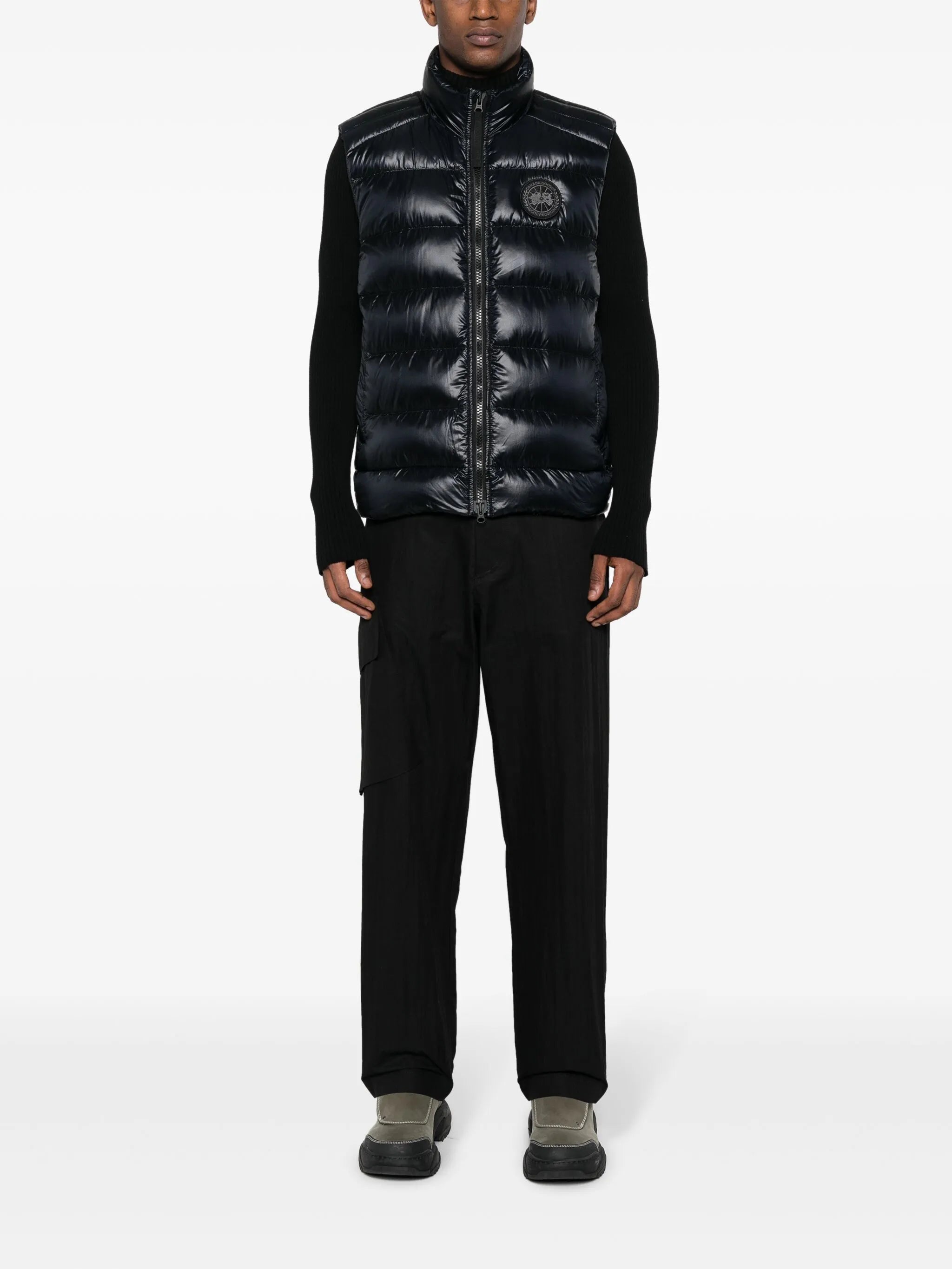 logo-appliqué quilted down gilet