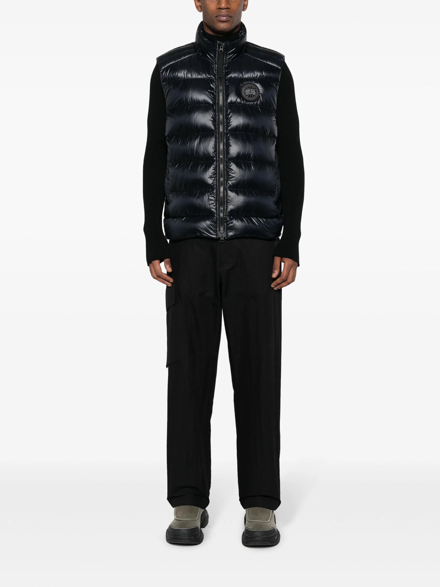 logo-appliqué quilted down gilet
