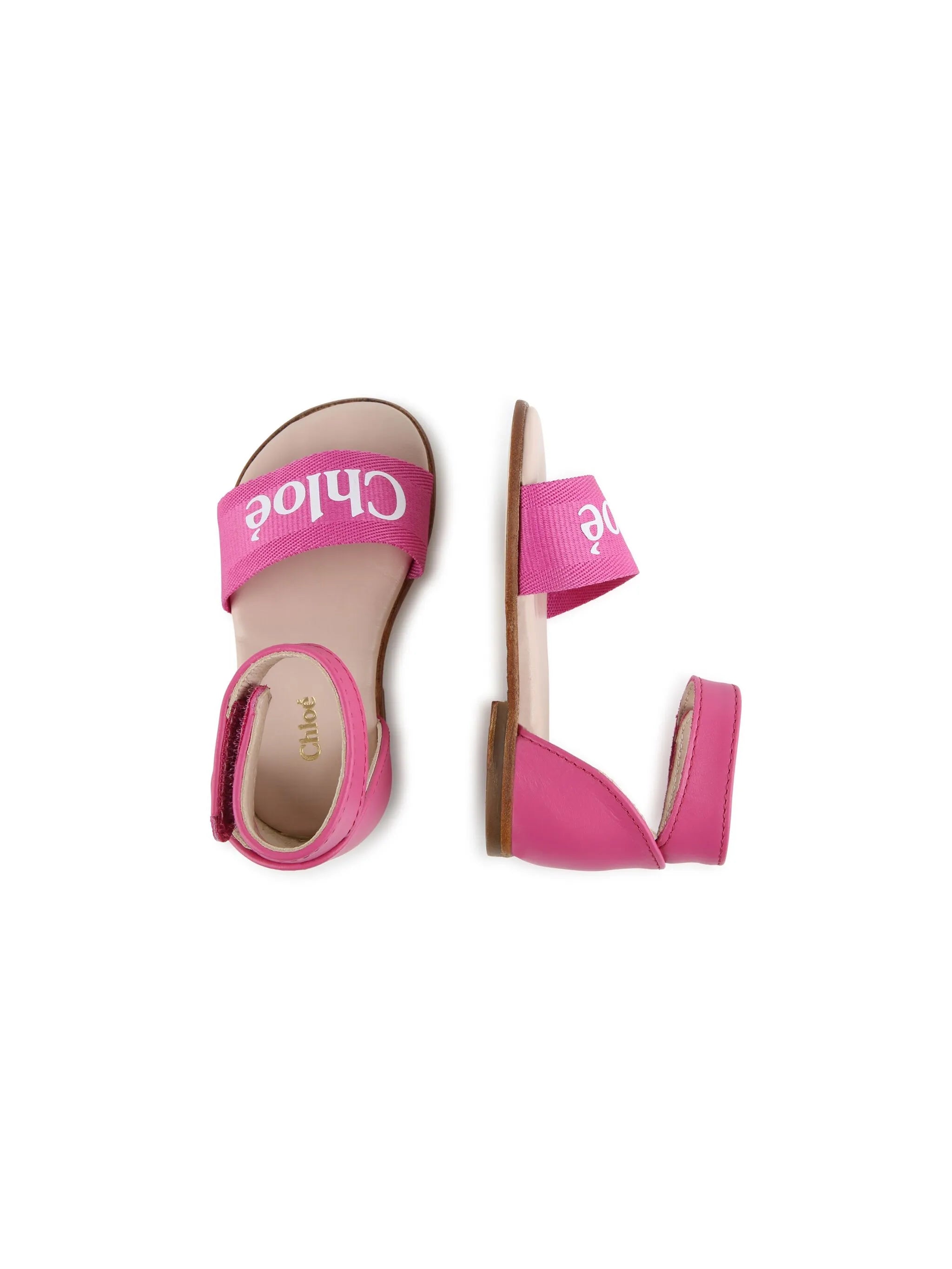 logo-print leather sandals