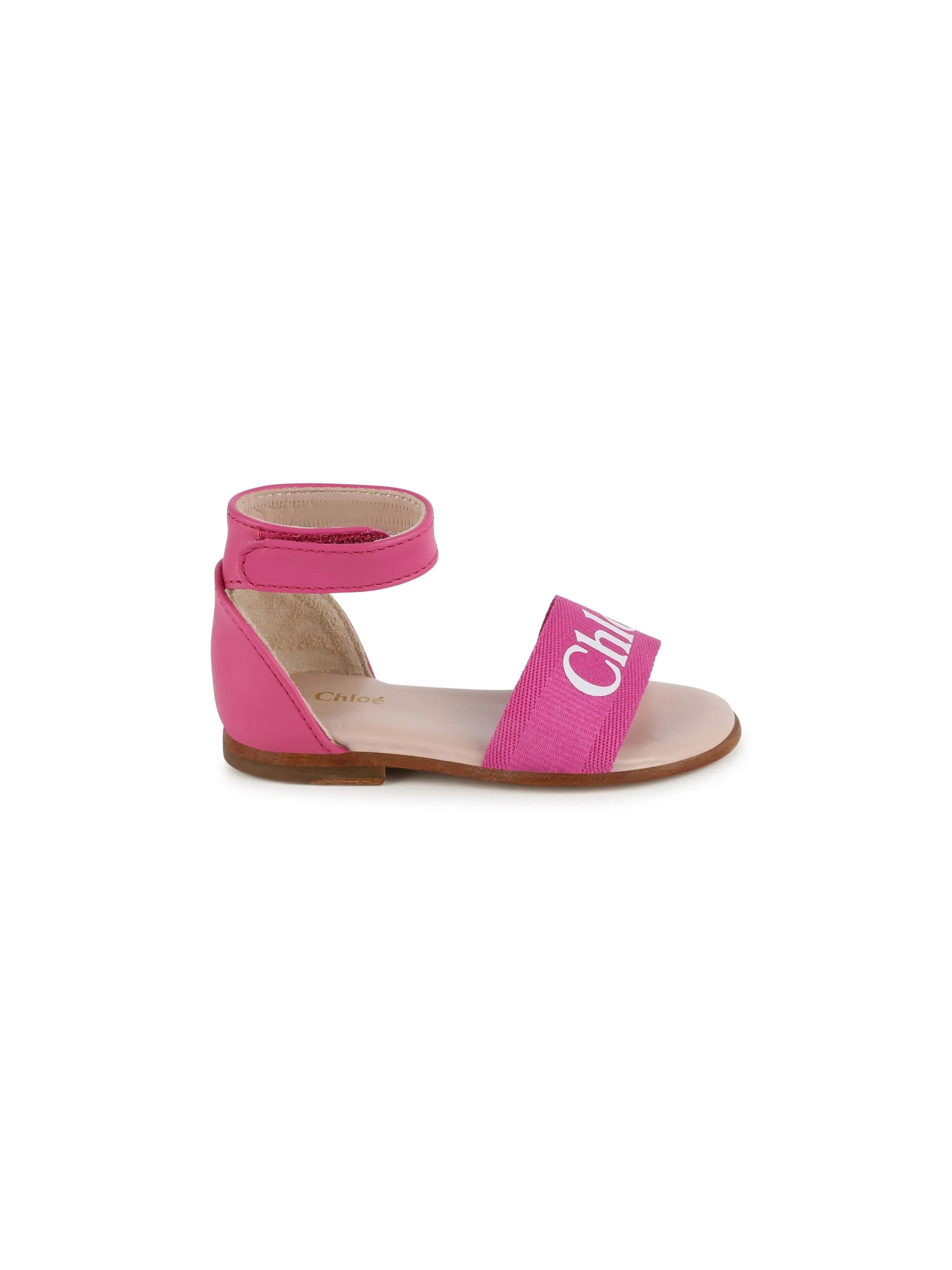 logo-print leather sandals