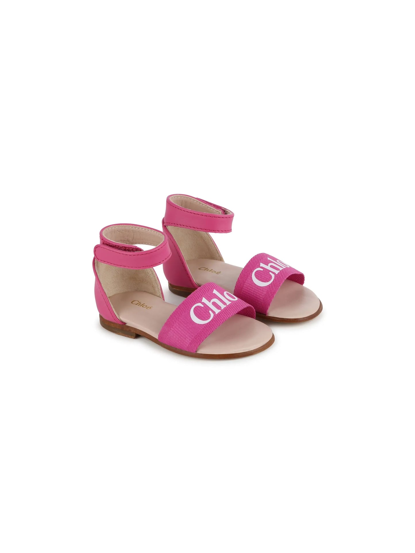 logo-print leather sandals