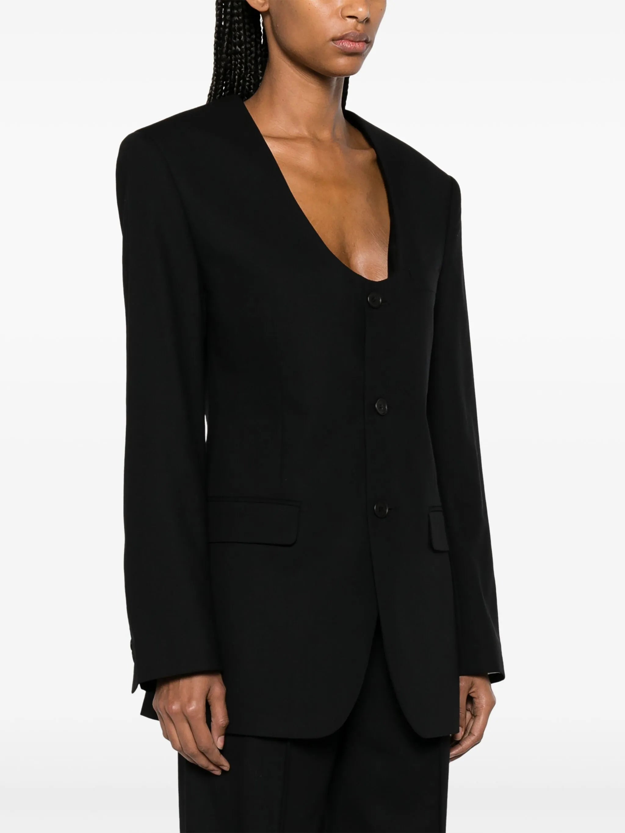 single-breasted wool blazer