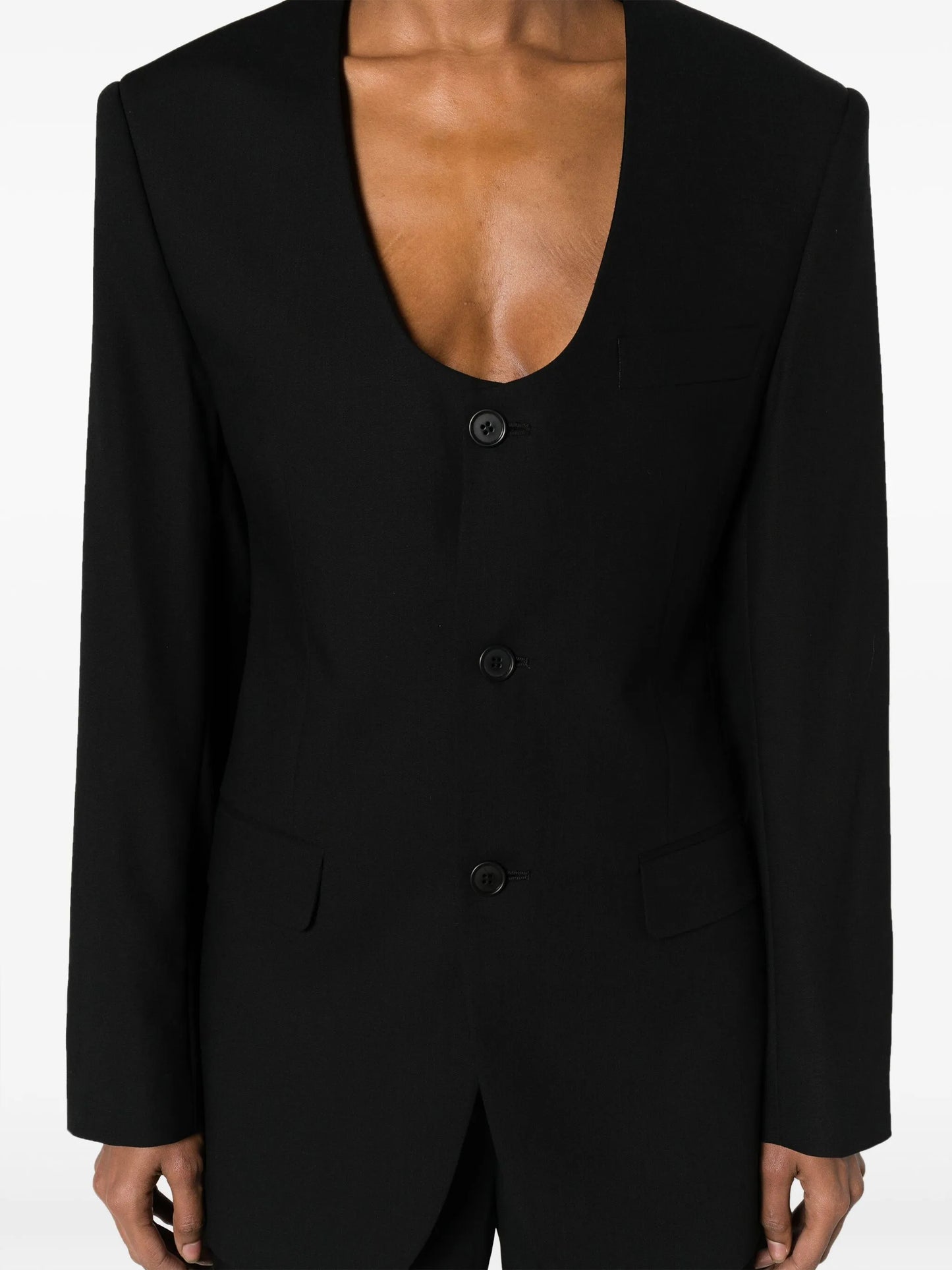 single-breasted wool blazer