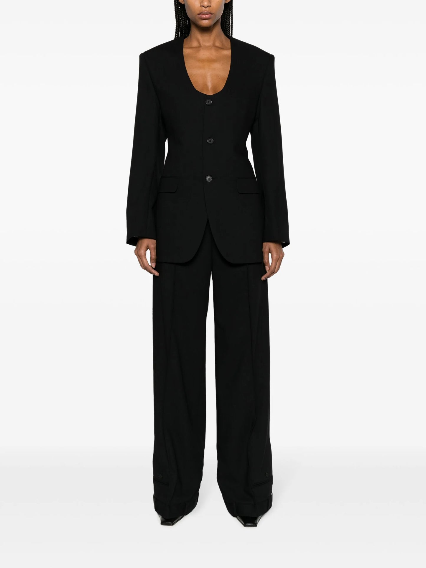 single-breasted wool blazer