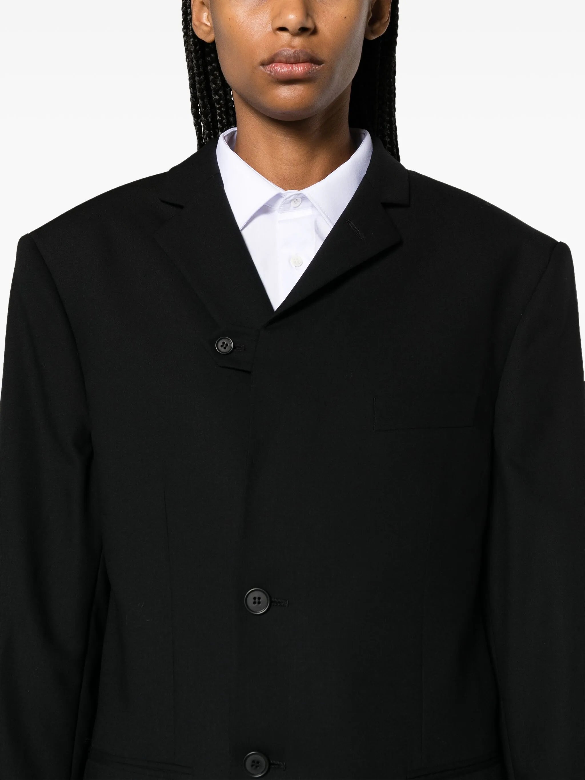 single-breasted wool blazer