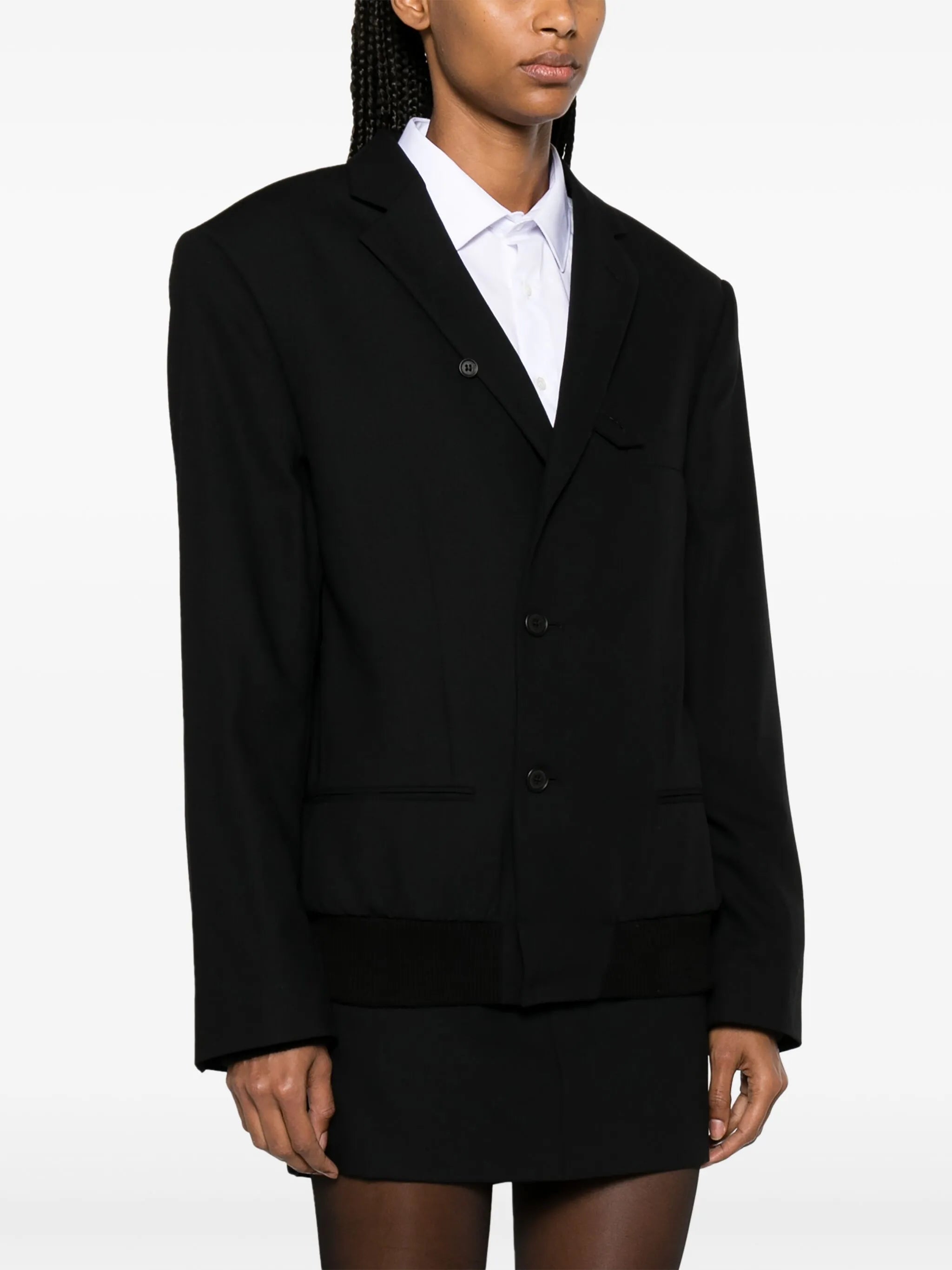 single-breasted wool blazer