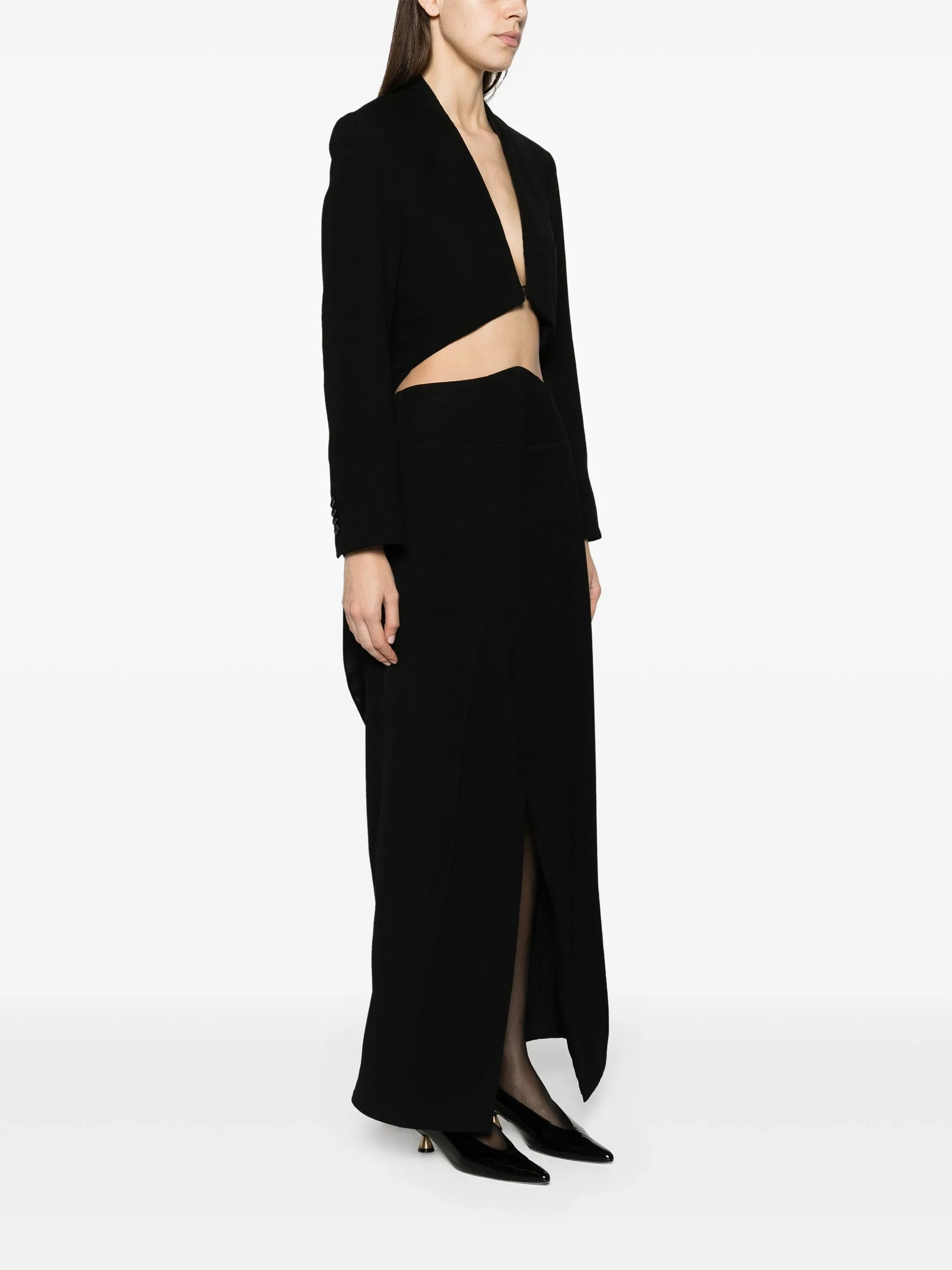 Tailcoat wool gown