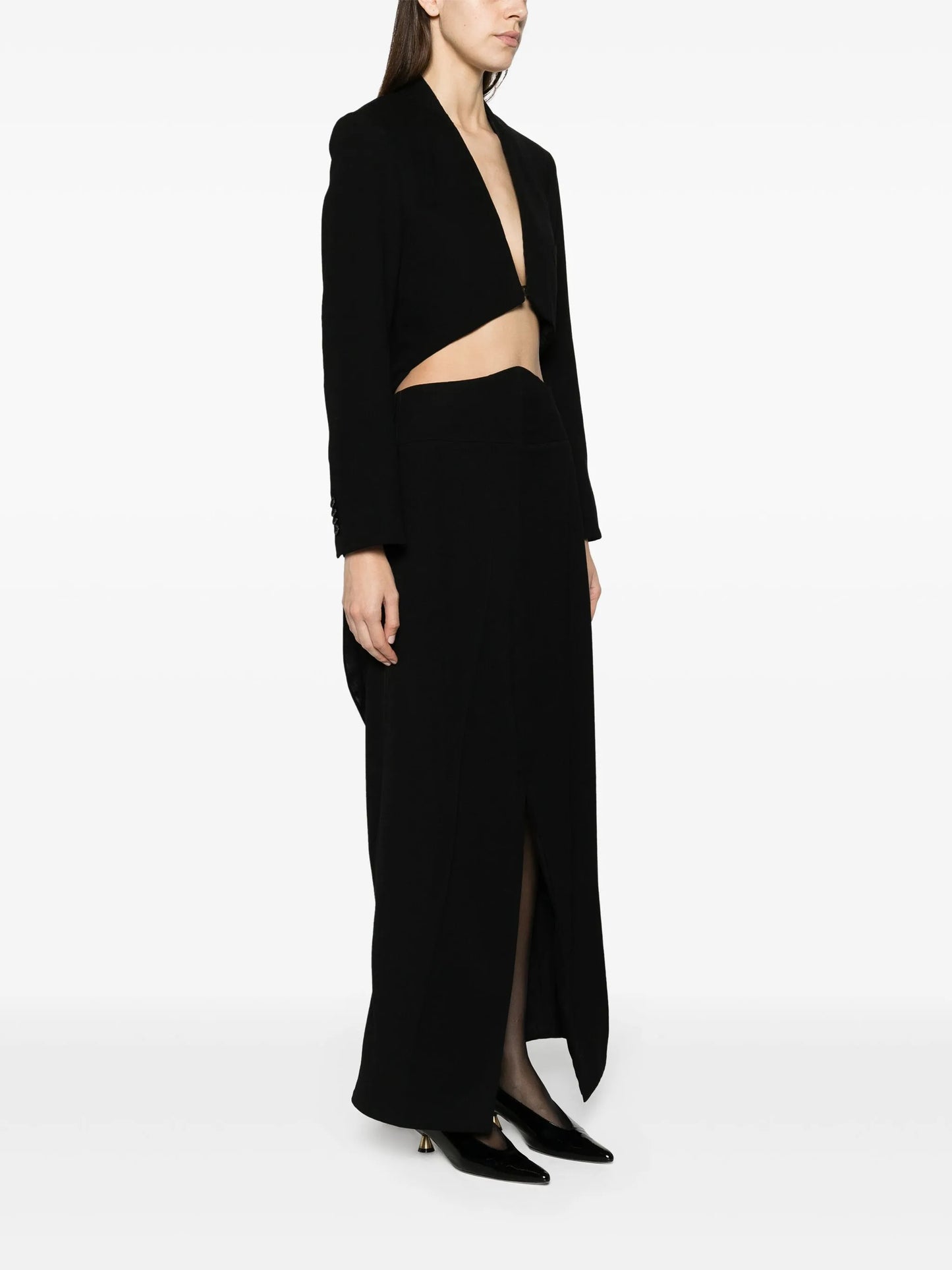 Tailcoat wool gown