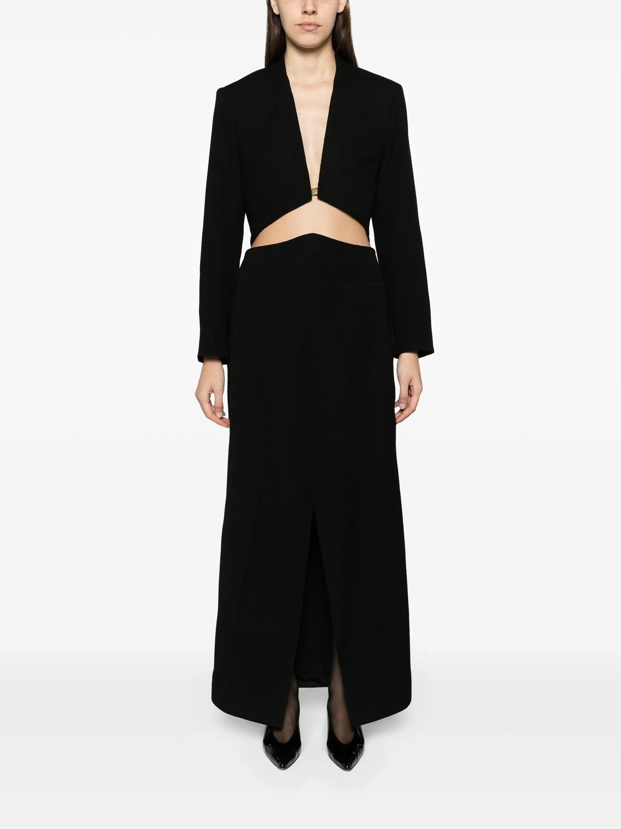 Tailcoat wool gown