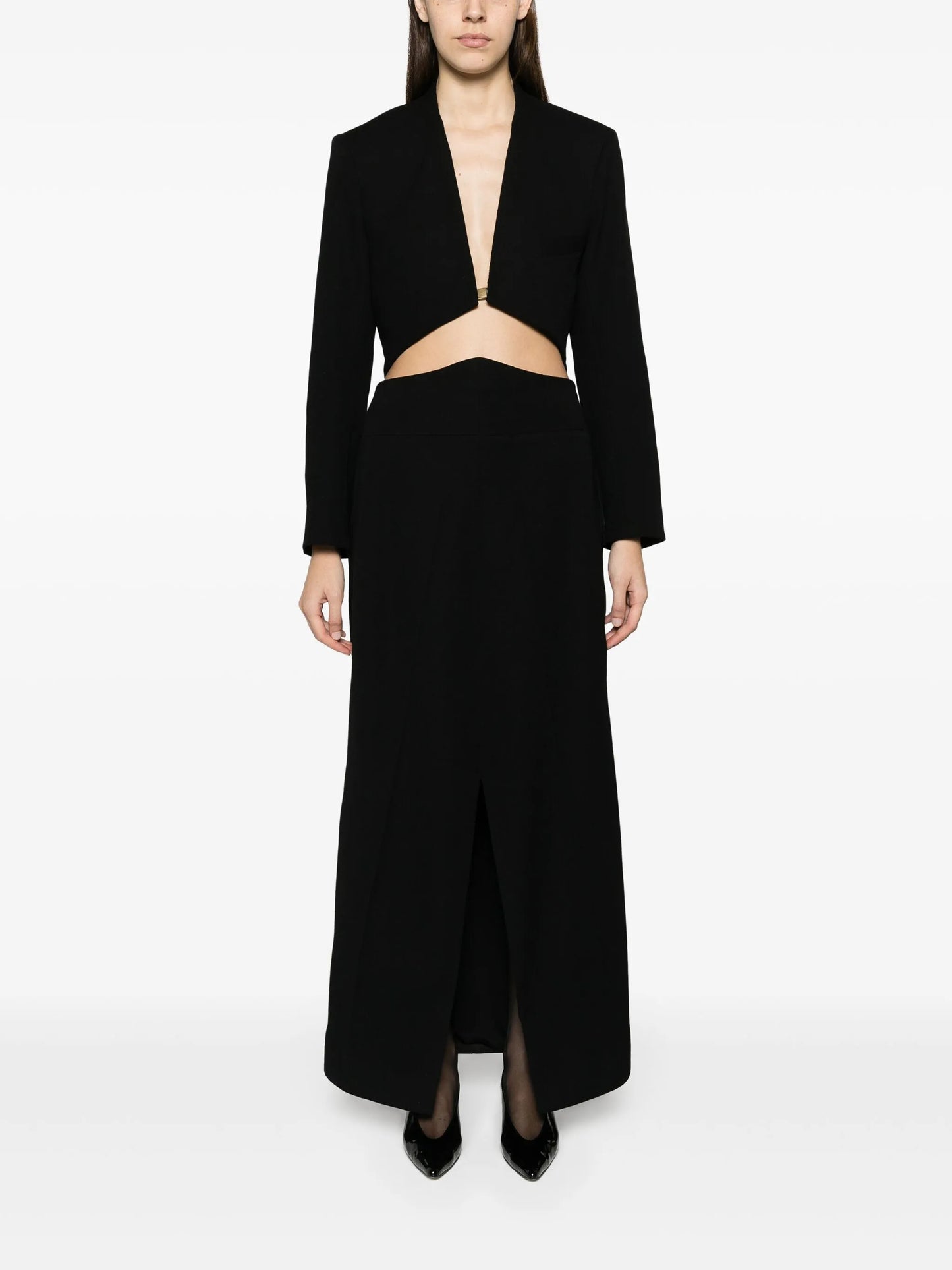Tailcoat wool gown