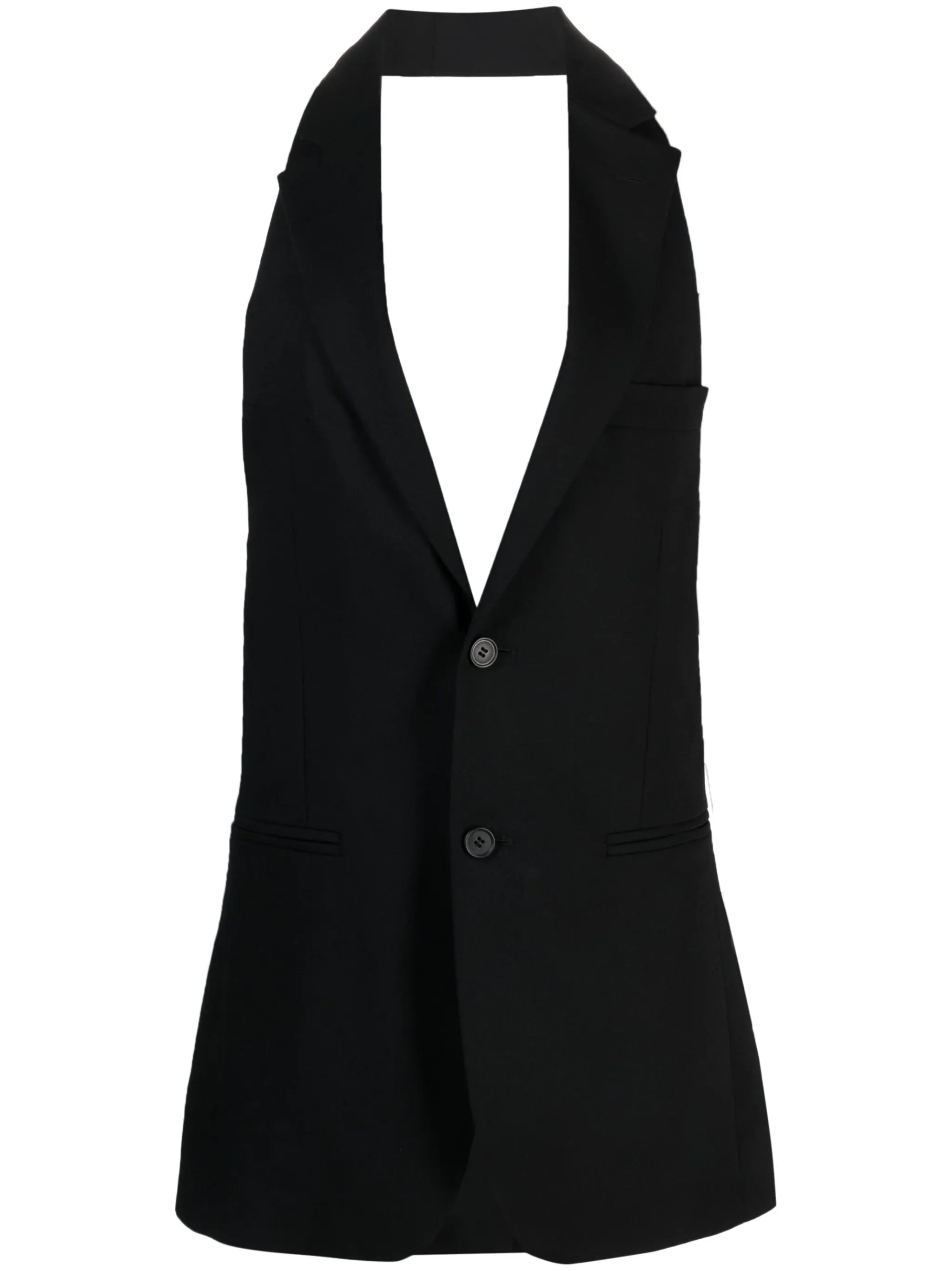 open-back wool waistcoat