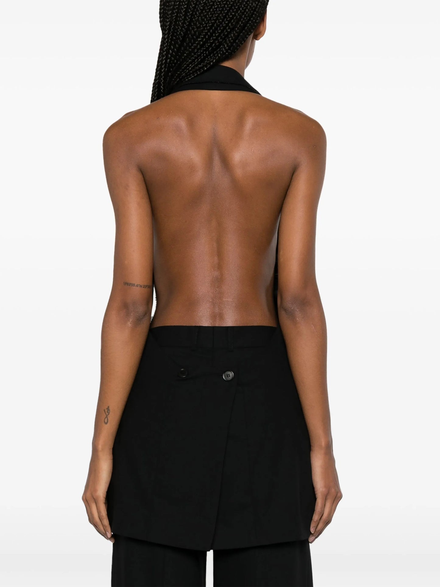 open-back wool waistcoat