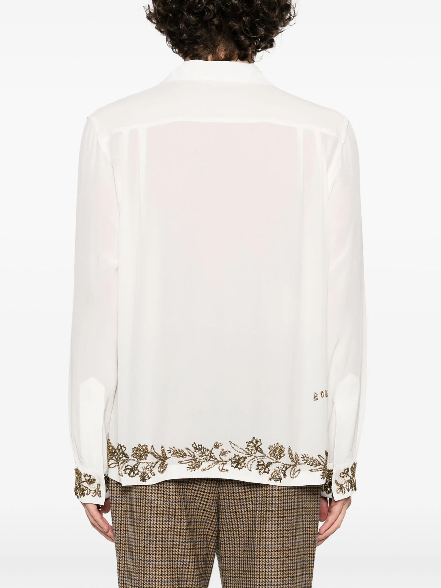 Wheat Flower beaded silk shirt