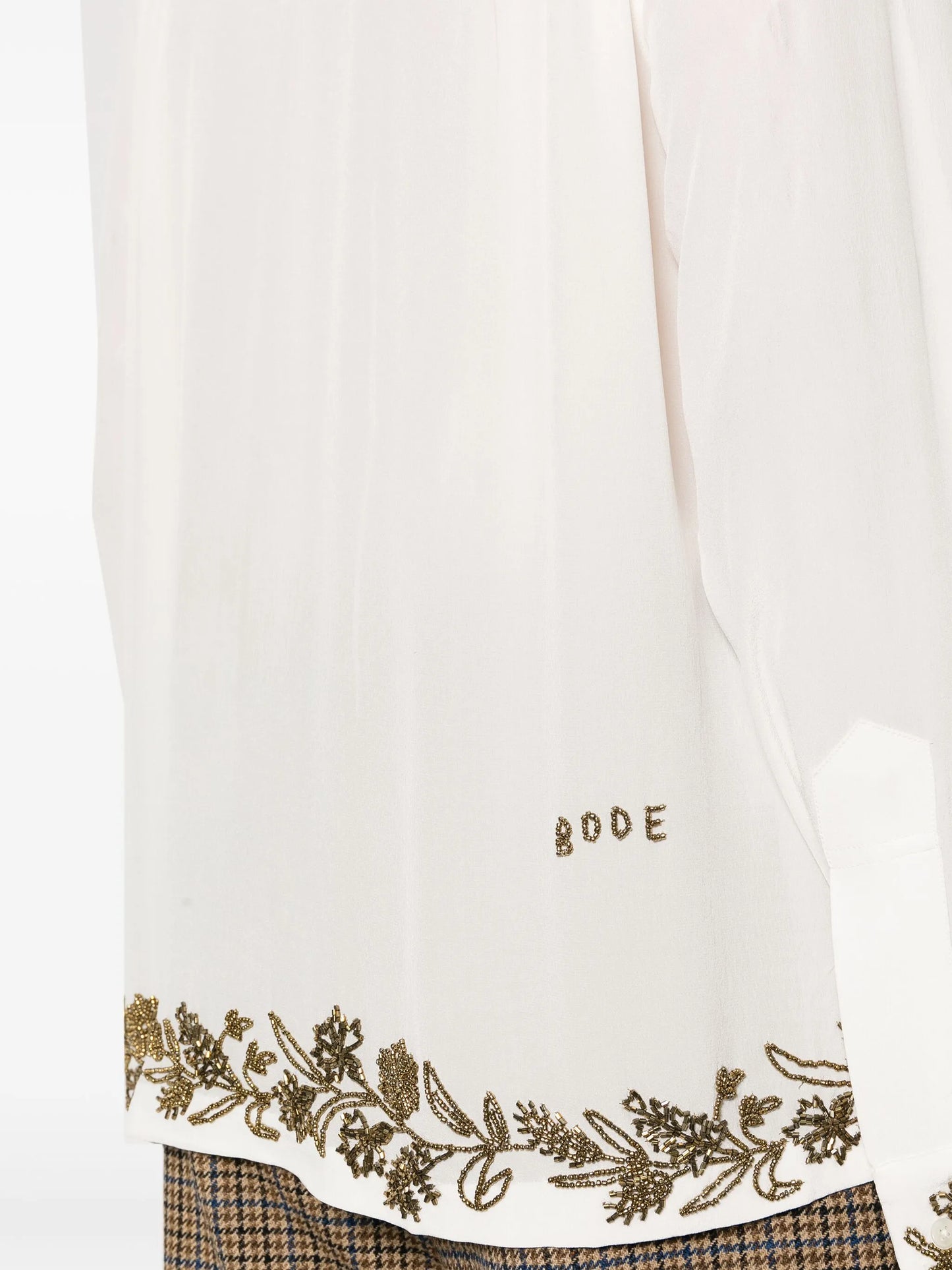 Wheat Flower beaded silk shirt