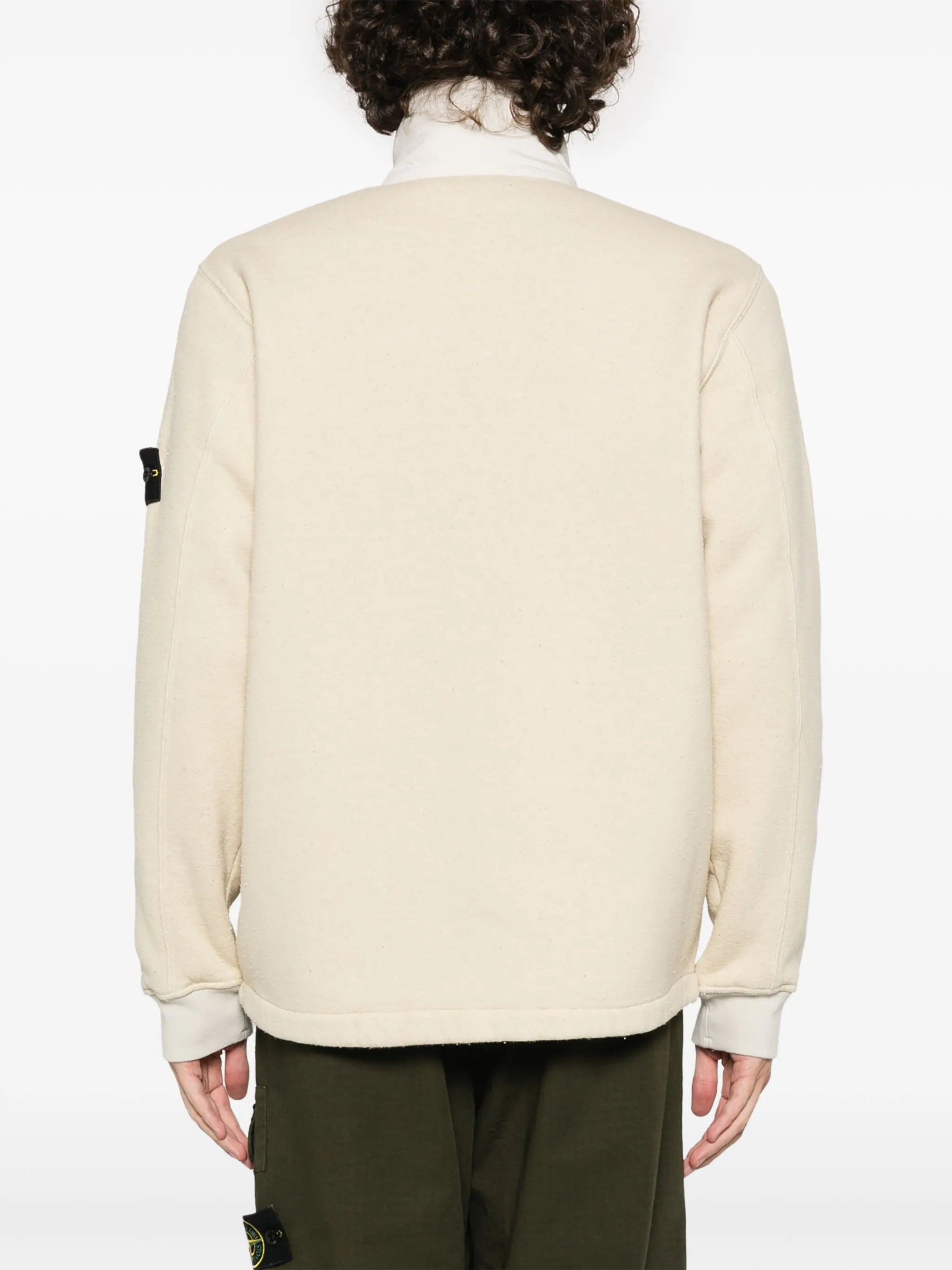 Compass-badge fleece-lined jacket