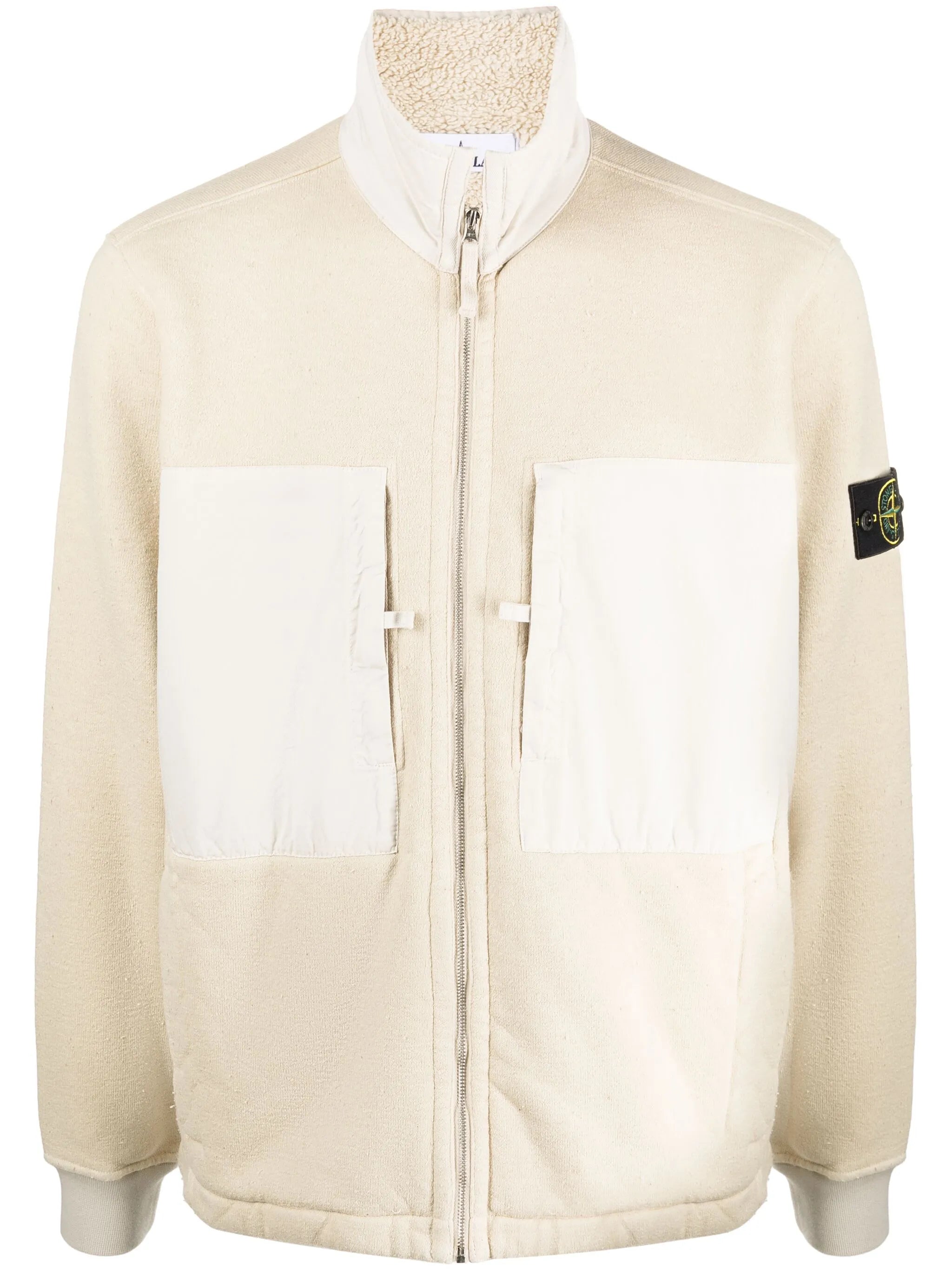 Compass-badge fleece-lined jacket