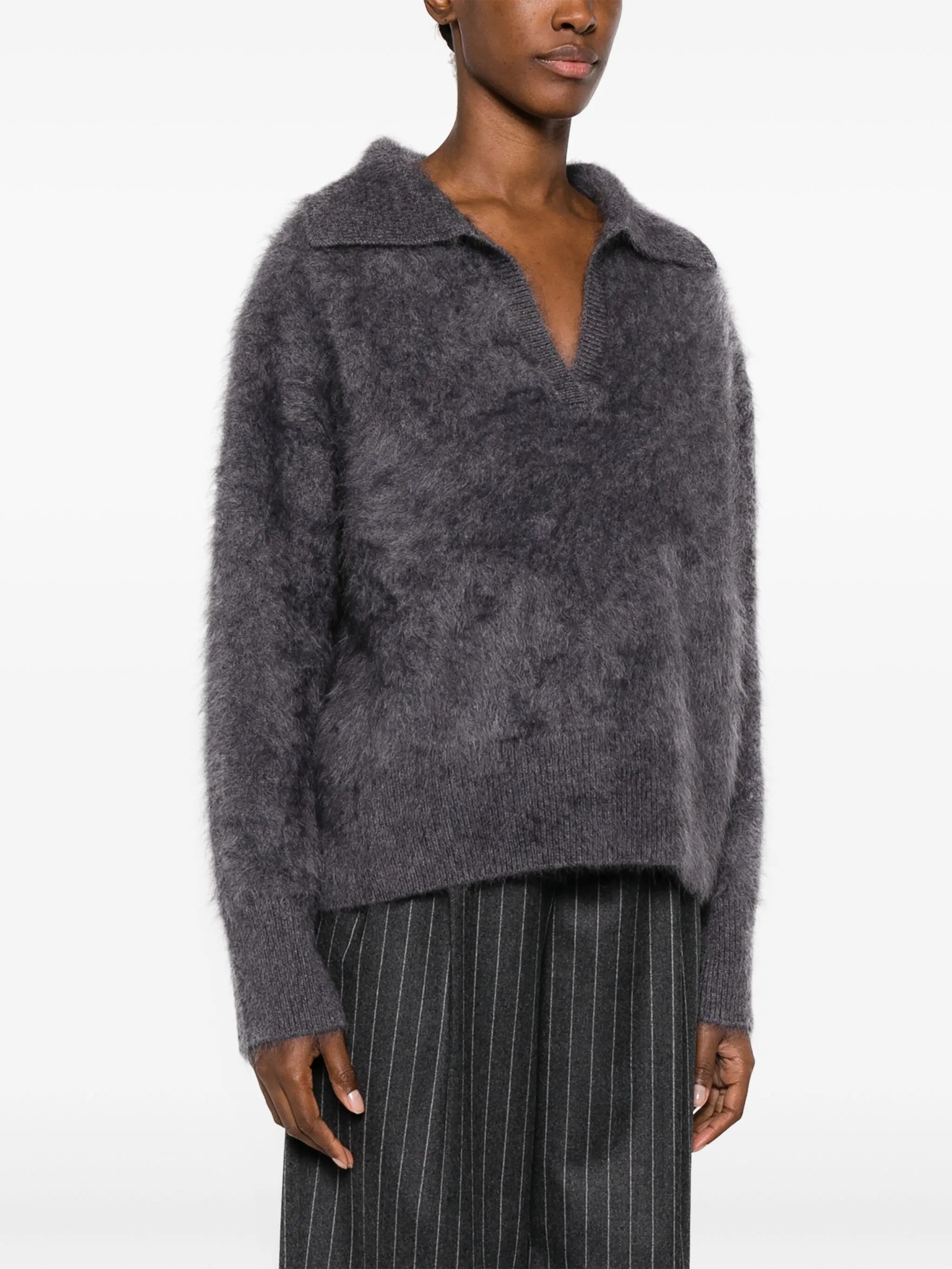 split-neck cashmere jumper