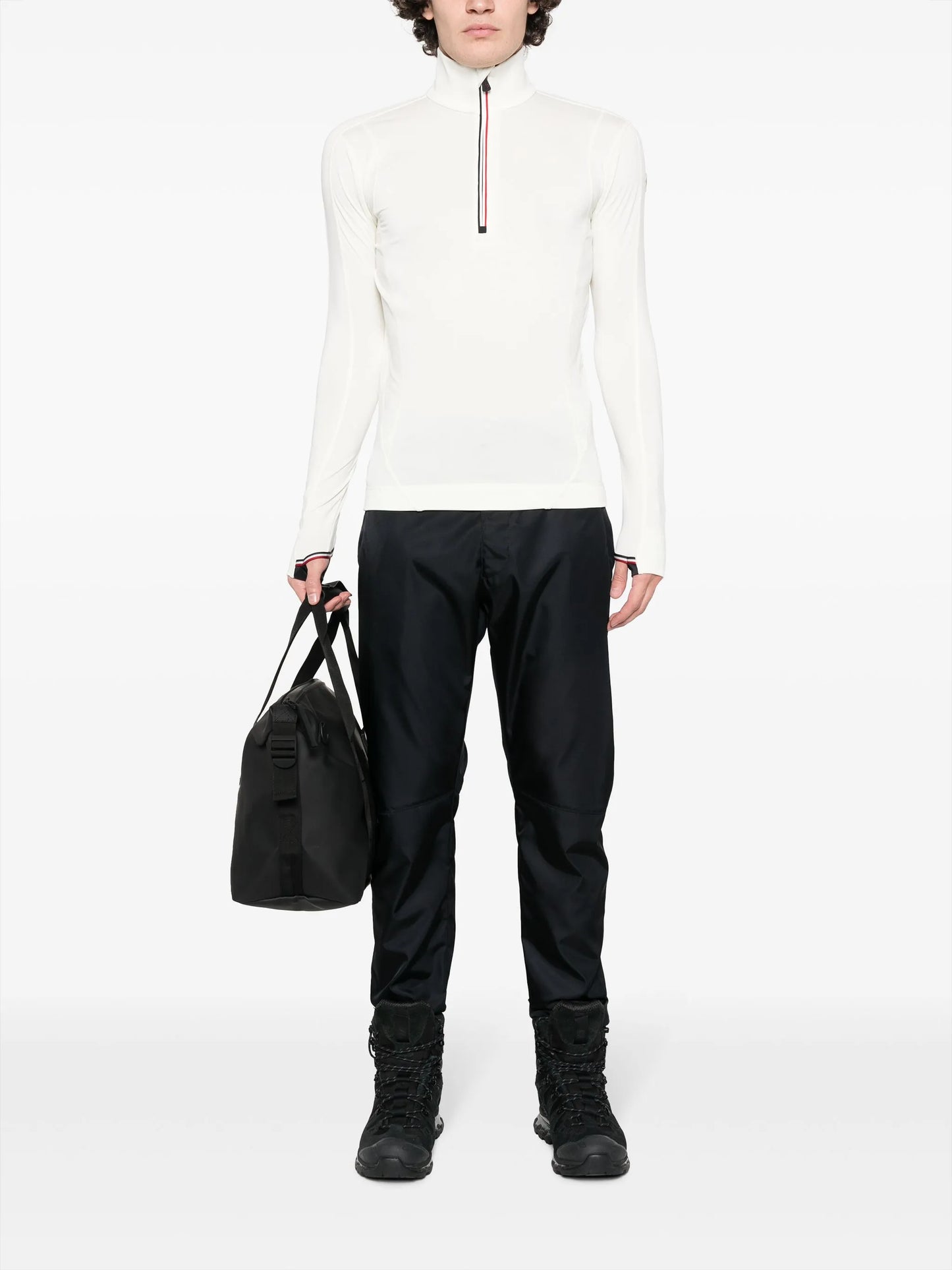 half-zip high-neck sweatshirt