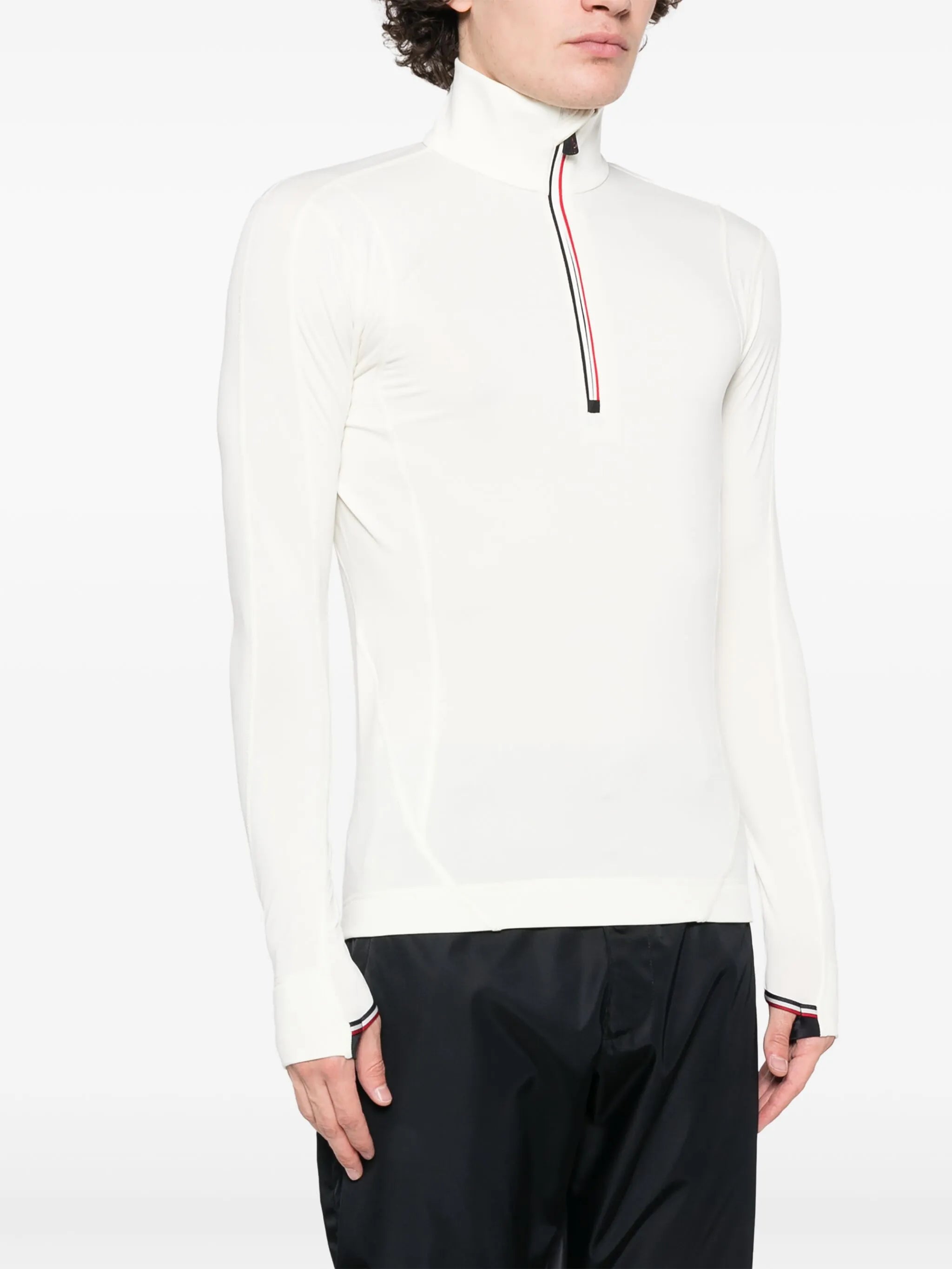 half-zip high-neck sweatshirt