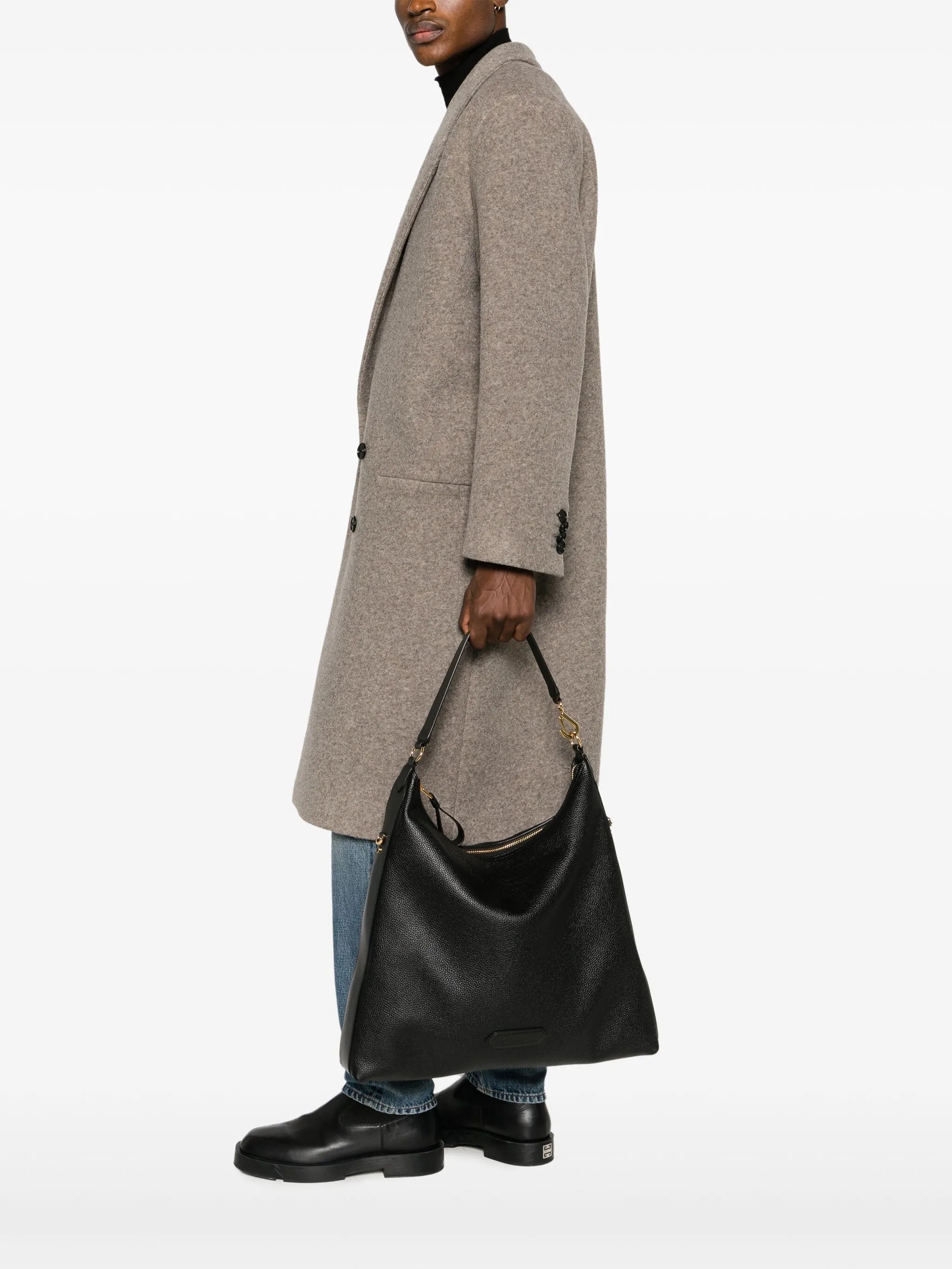 Hand-held leather tote bag